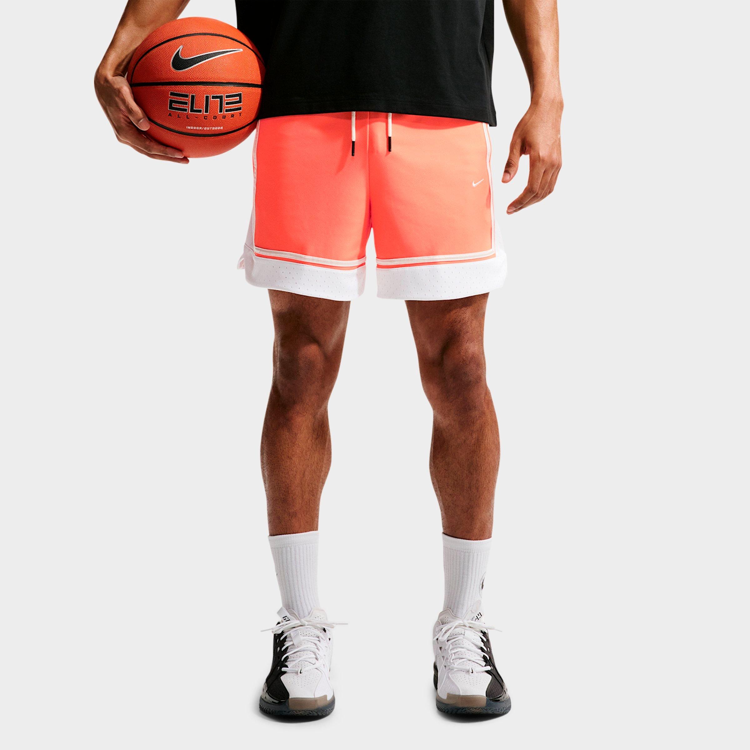 Nike Men's Standard Issue 6" Basketball Shorts in Turf Orange/White/Pale Ivory Size: Large