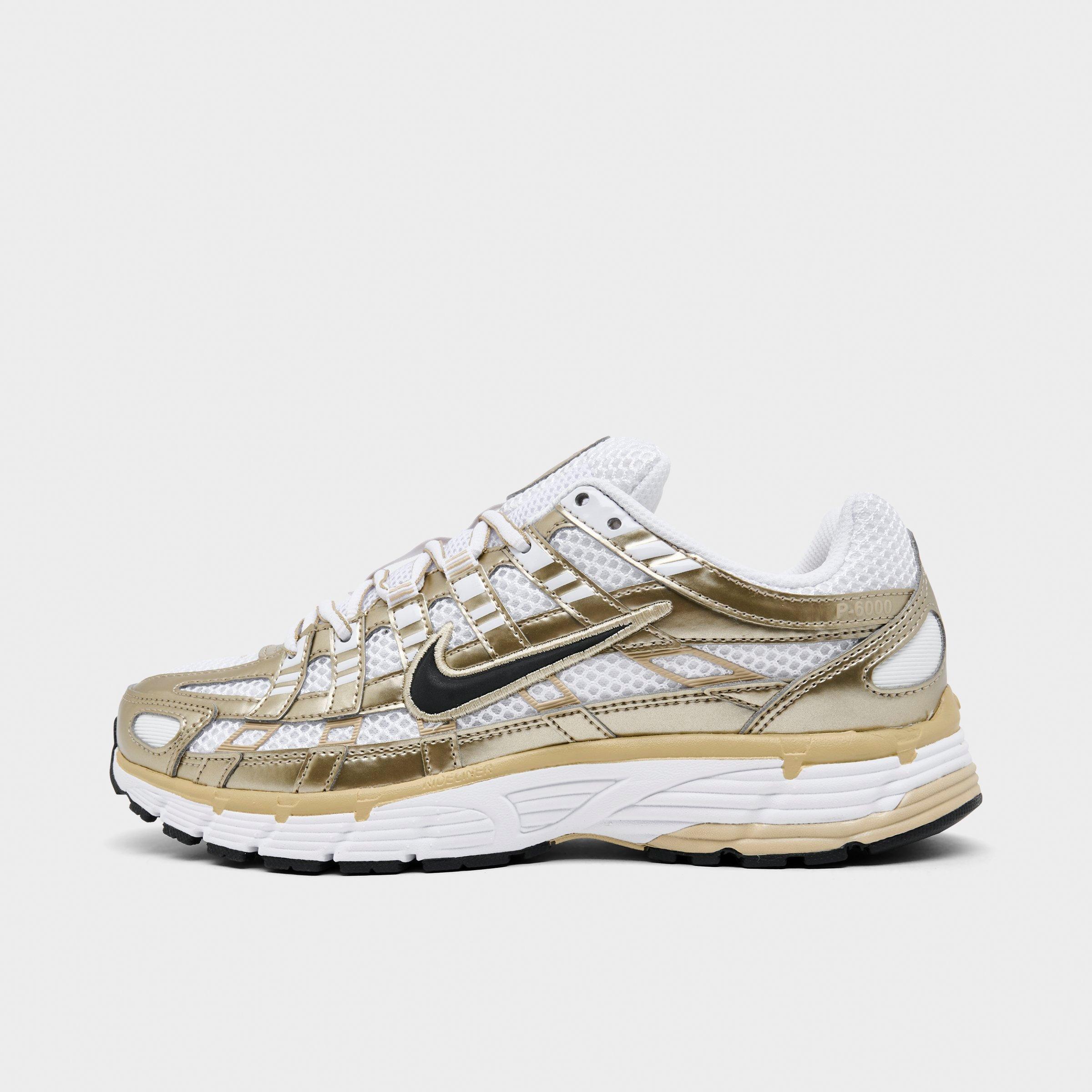 Nike Women's P-6000 Casual Shoes in White/Grain/Metallic Gold Grain Size: 9.0