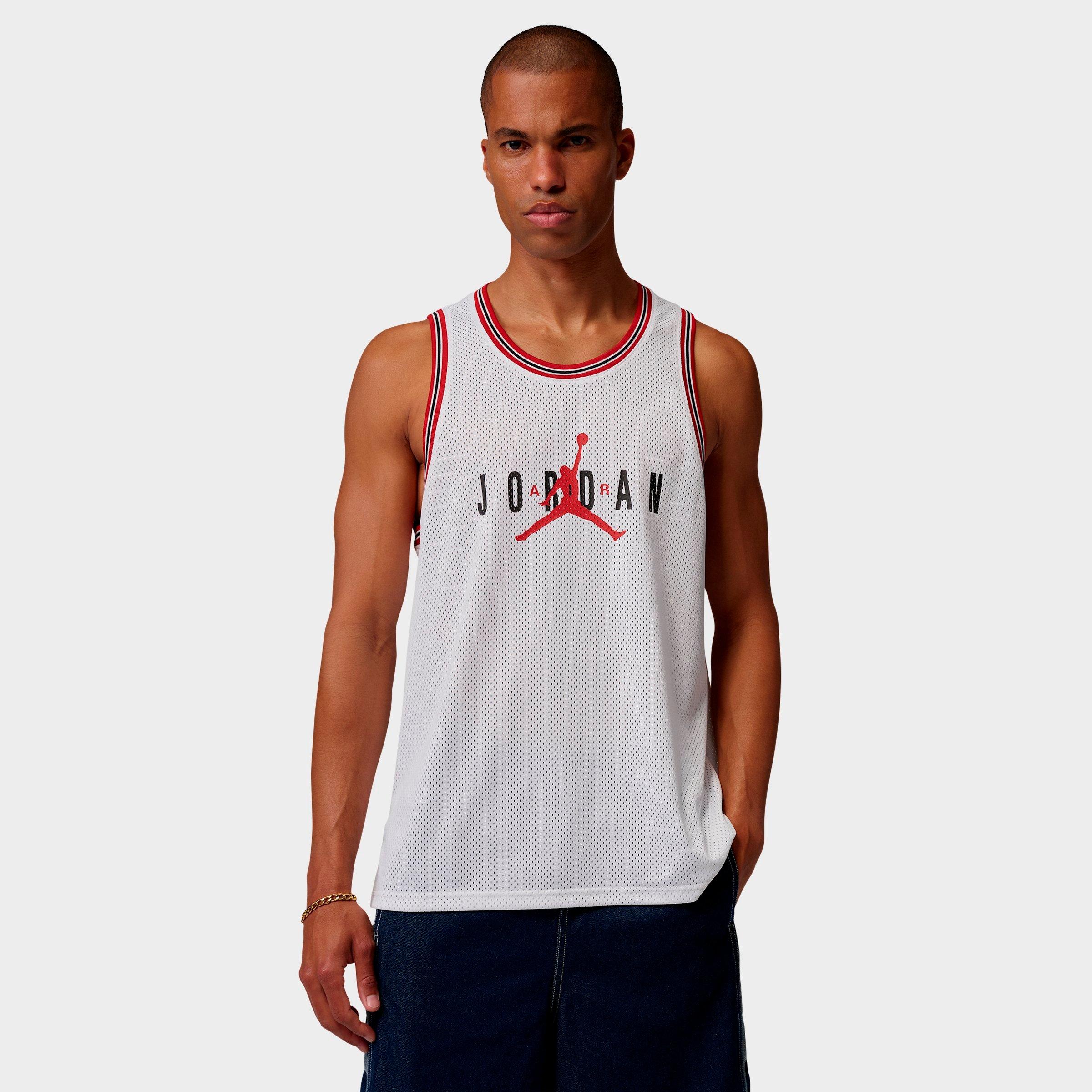 Nike Men's Jordan Brooklyn Mesh Jersey in White/Gym Red Size: Small