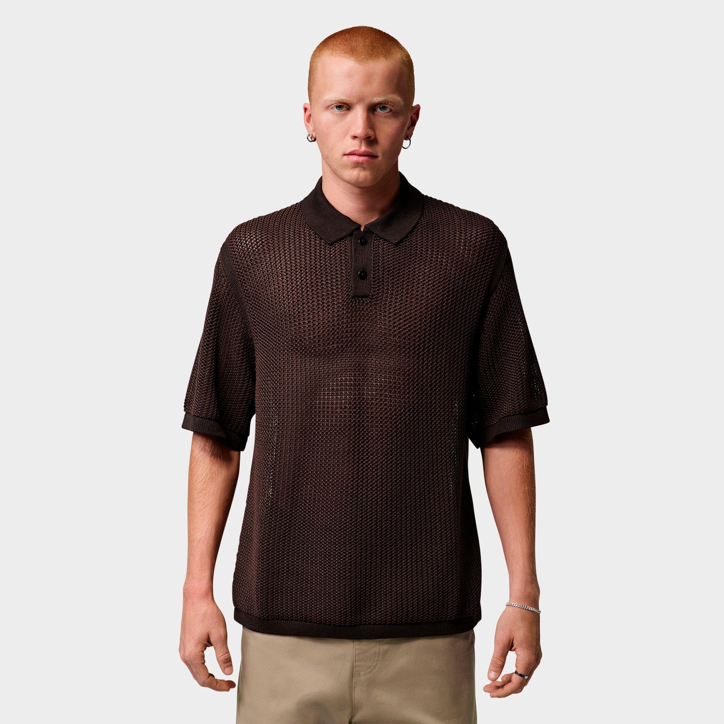 Jordan Men's Flight Knit Polo in Velvet Brown Size: Small