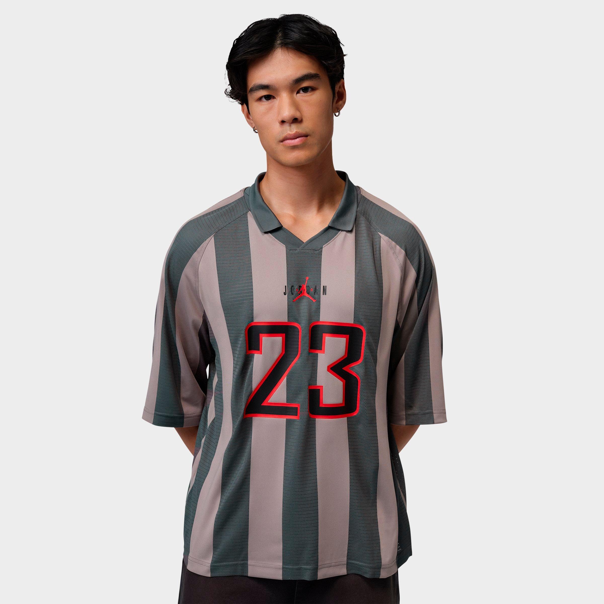 Nike Men's Jordan Brooklyn Terrace Top in Enigma Stone/Iron Grey/University Red Size: Medium