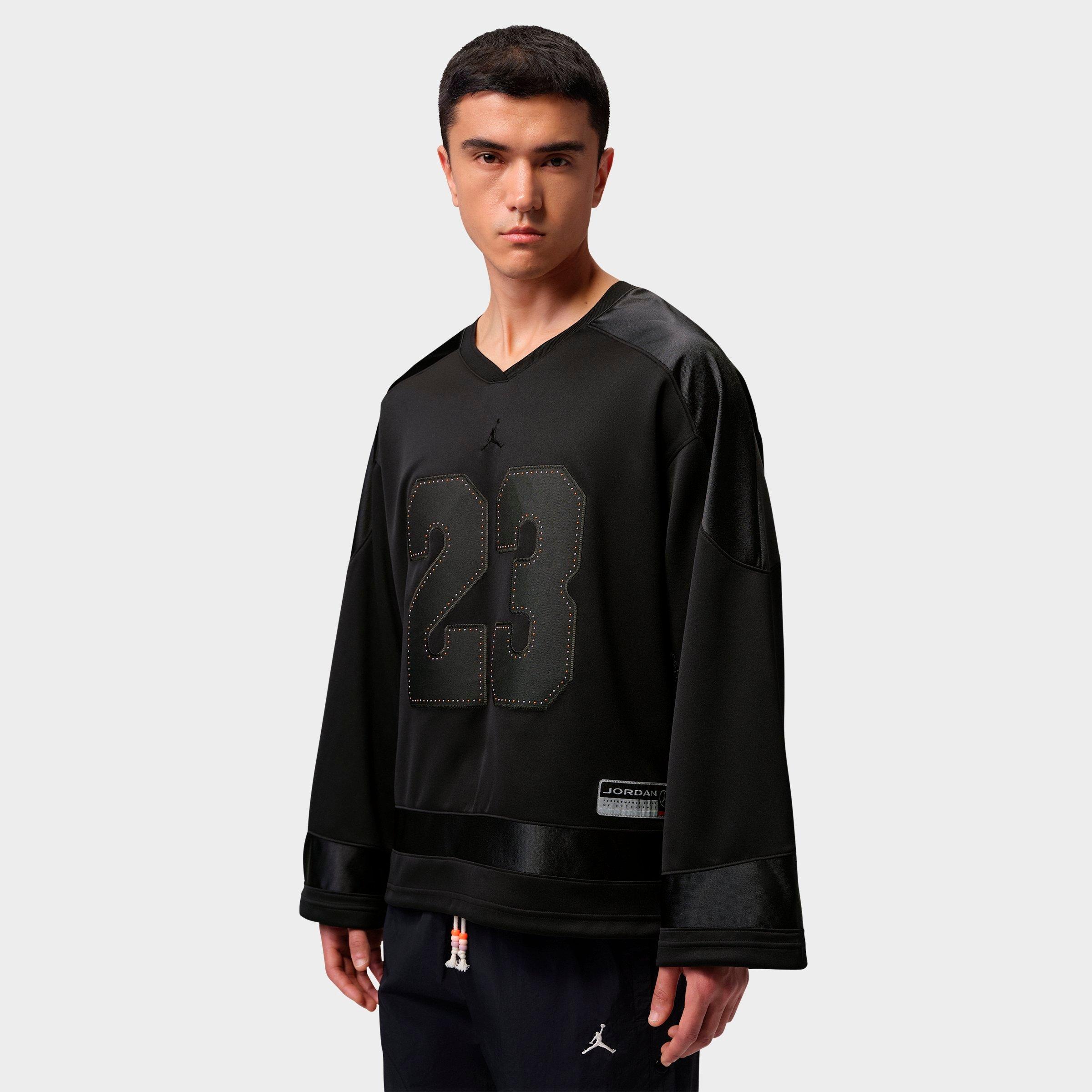 Nike Mens Jordan Brooklyn Festival Hockey Jersey in Black Size: Large