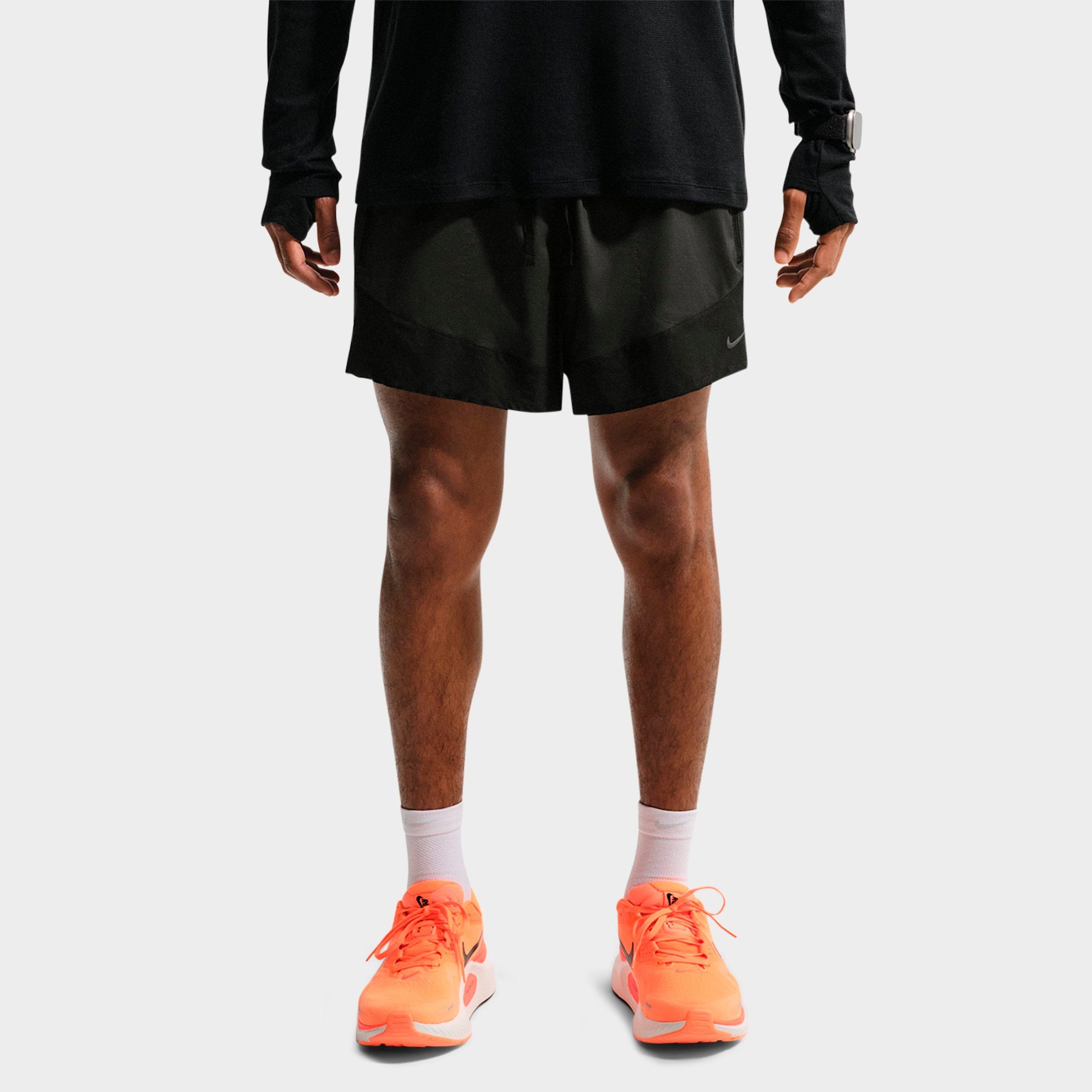 Nike Men's Stride Plus Dri-FIT 5" Brief-Lined Running Shorts in Off Noir/Black Size: Large