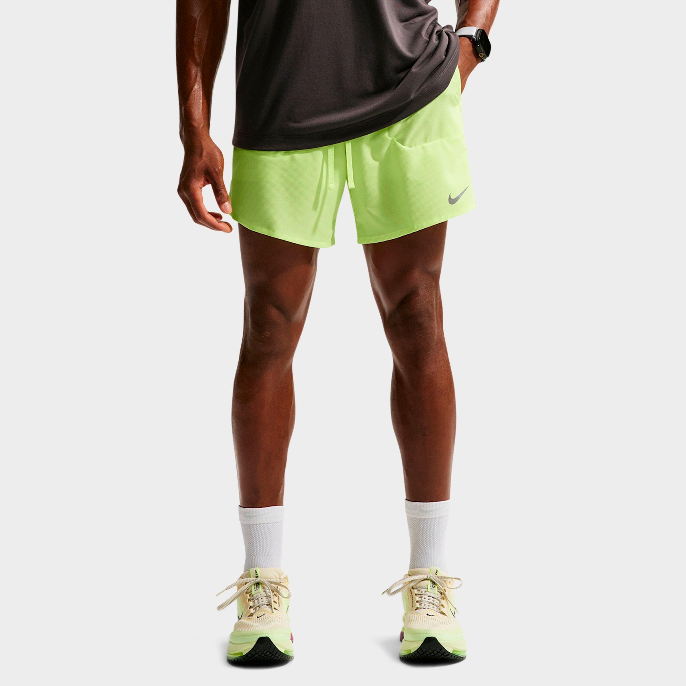 Nike Men's Stride Dri-FIT 2-in-1 7" Running Shorts in Volt Ice Size: Medium