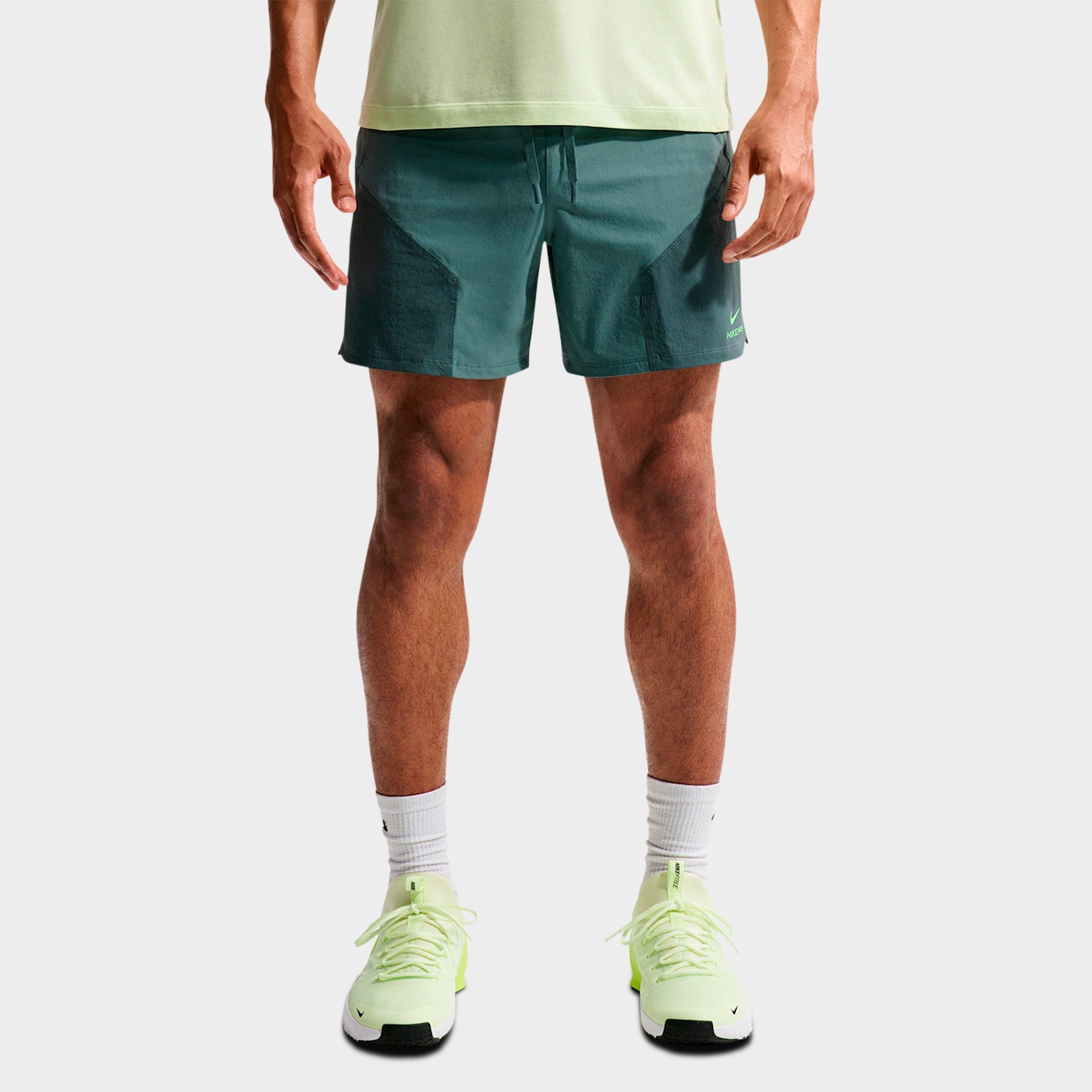 Nike Men's Pro Training Dri-FIT ADV 6" Shorts in Mineral Slate/Faded Spruce/Green Strike Size: Small