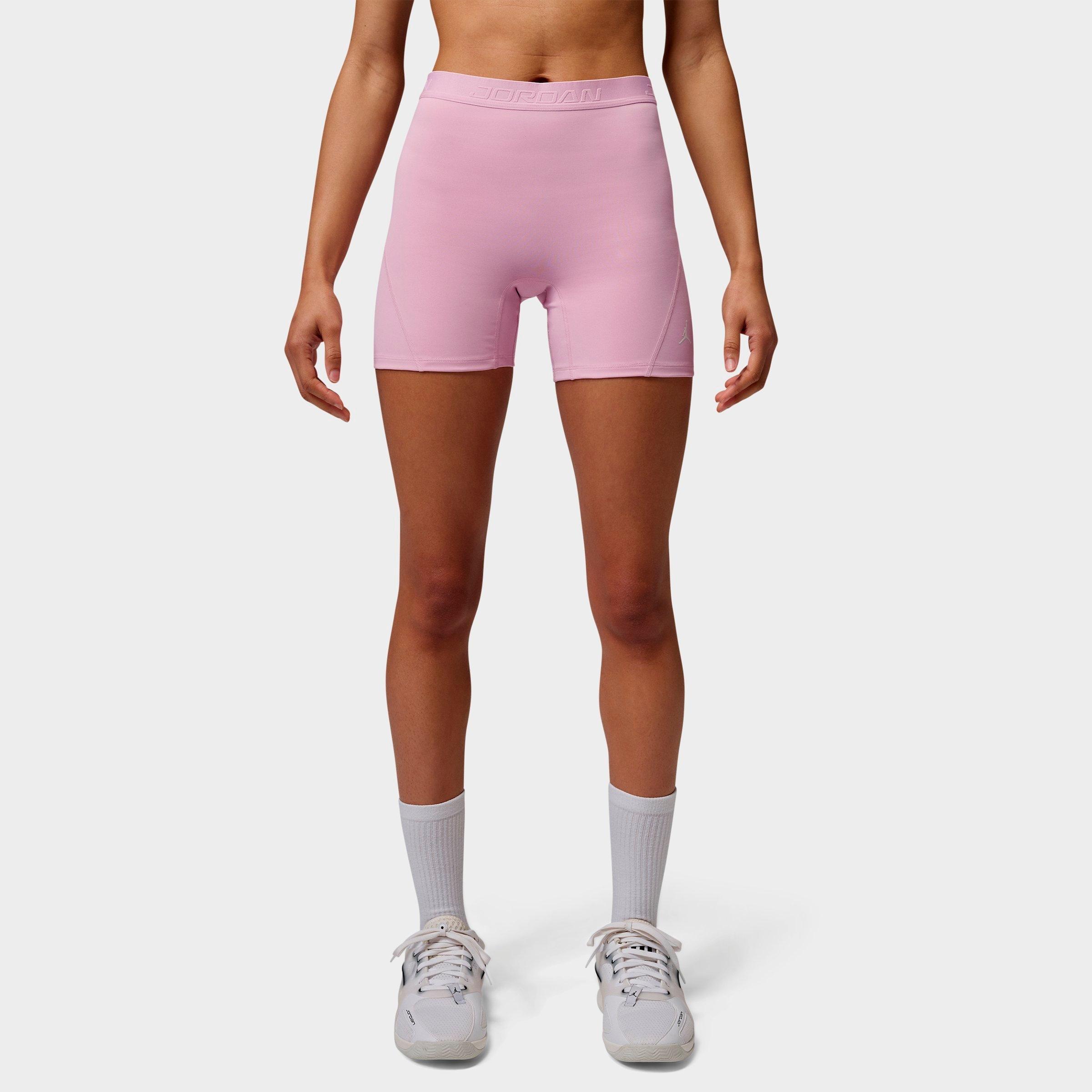 Jordan Women's Sport Essentials Dri-FIT High-Waisted 5" Shorts in Iced Carmine/White Size: Small