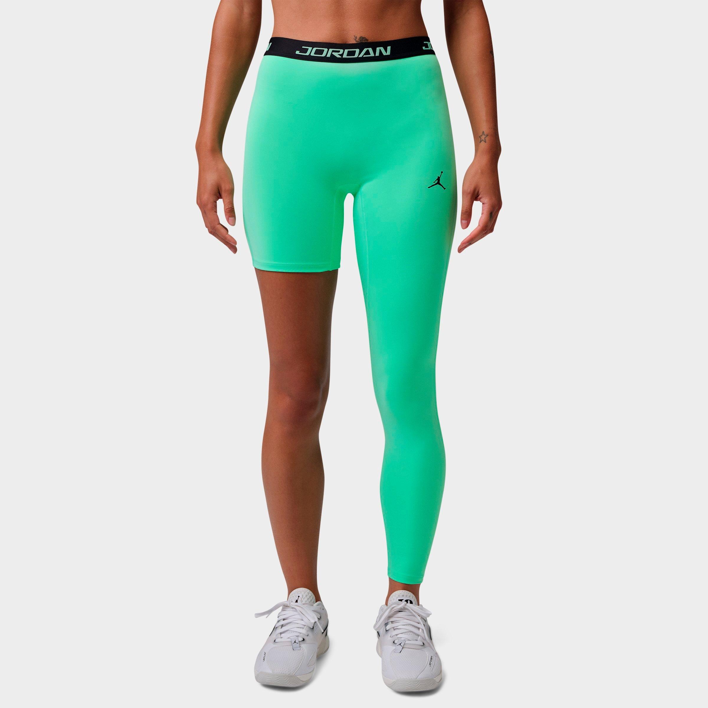 Jordan Women's Sport High-Rise Single-Leg Basketball Tights (Left) in Green Glow/Black Size: Large