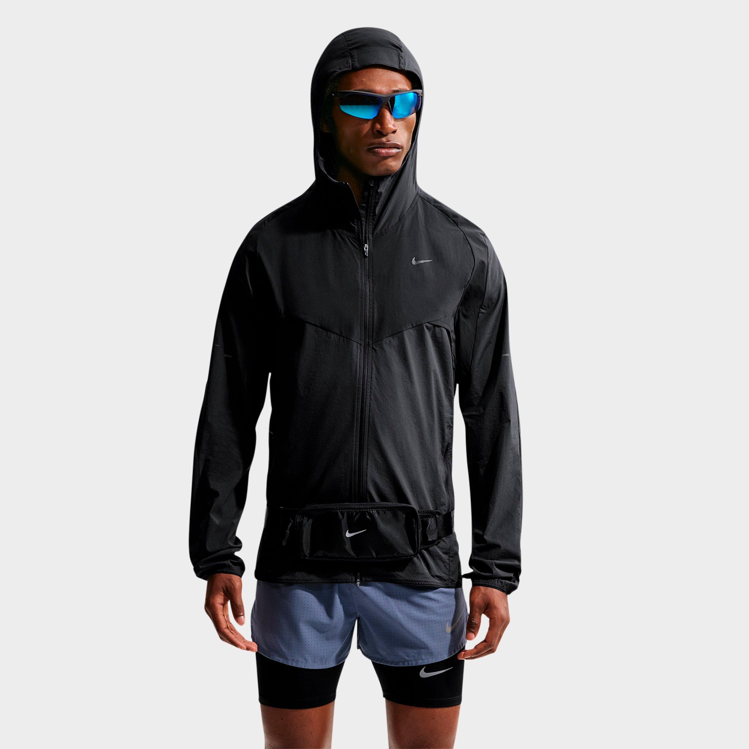 Nike Men's Stride Plus Repel Running Jacket in Black/Off Noir/Black Size: Large