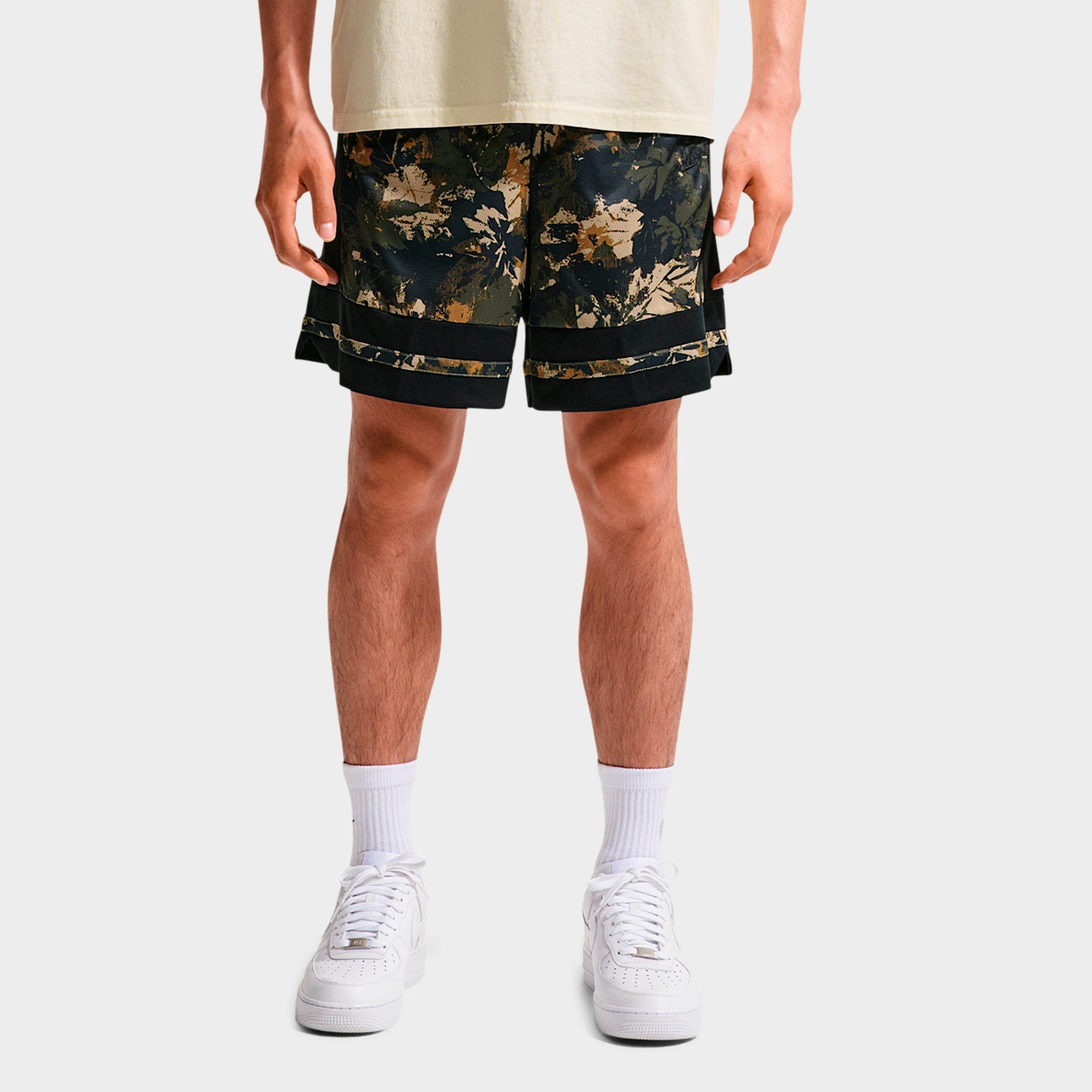 Nike Men's Classic Dri-FIT Graphic Print 8" Basketball Shorts in Parachute Beige/Black Size: Large