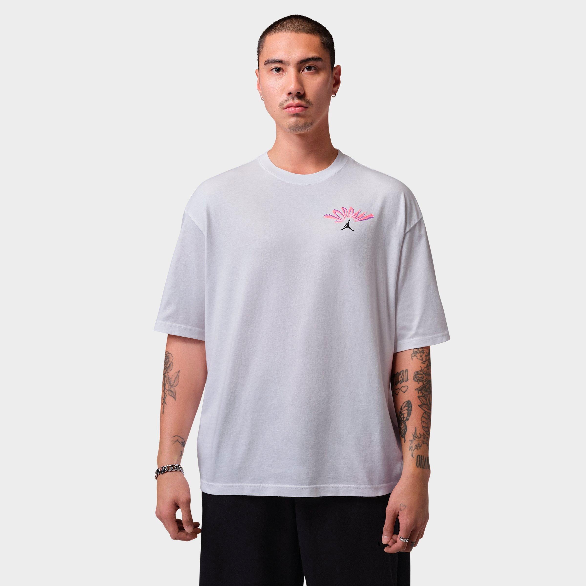 Jordan Men's Flight Retro Illustration Graphic T-Shirt in White/Black Size: Large