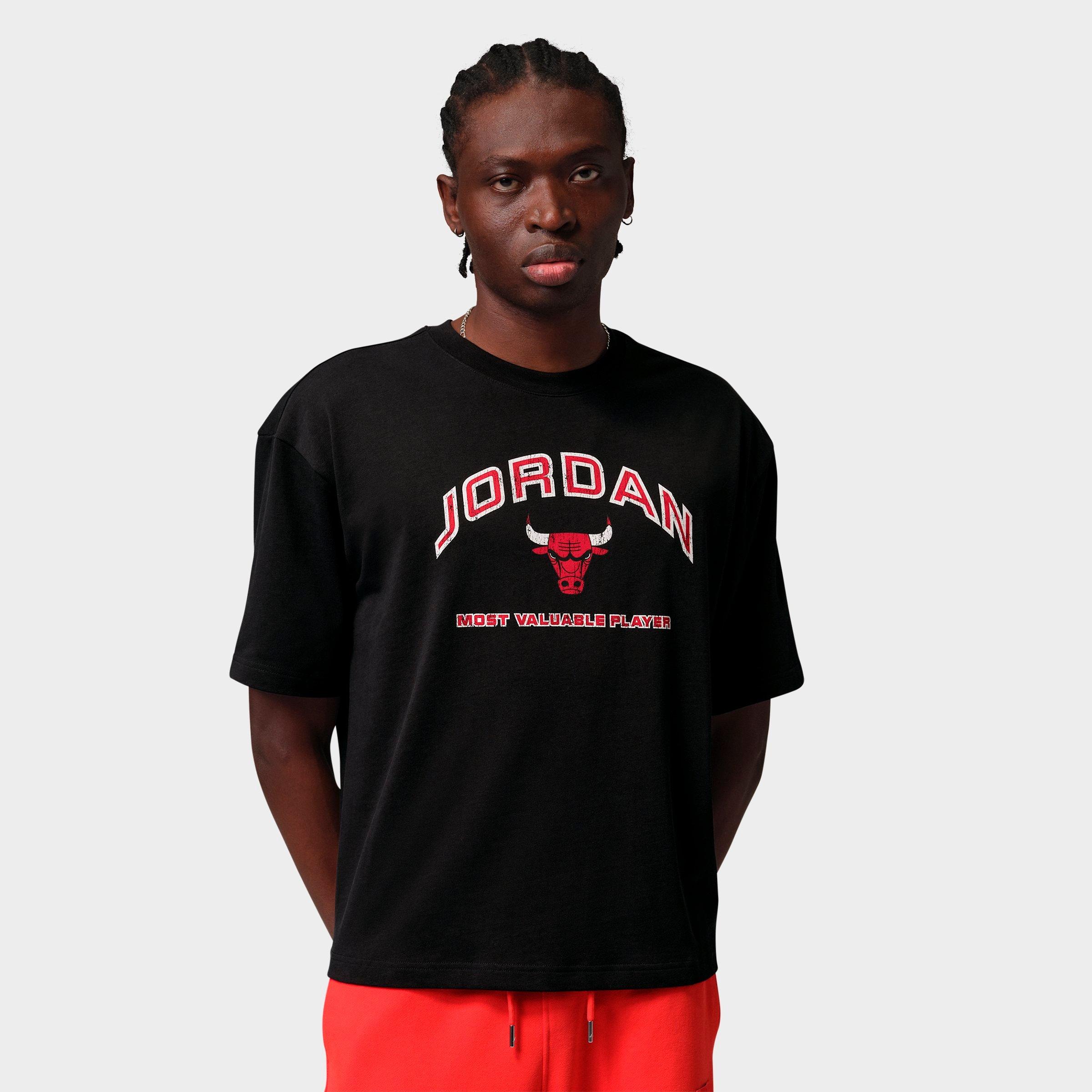Jordan Men's Flight Essentials MVP Graphic Boxy T-Shirt in Black/University Red Size: Large