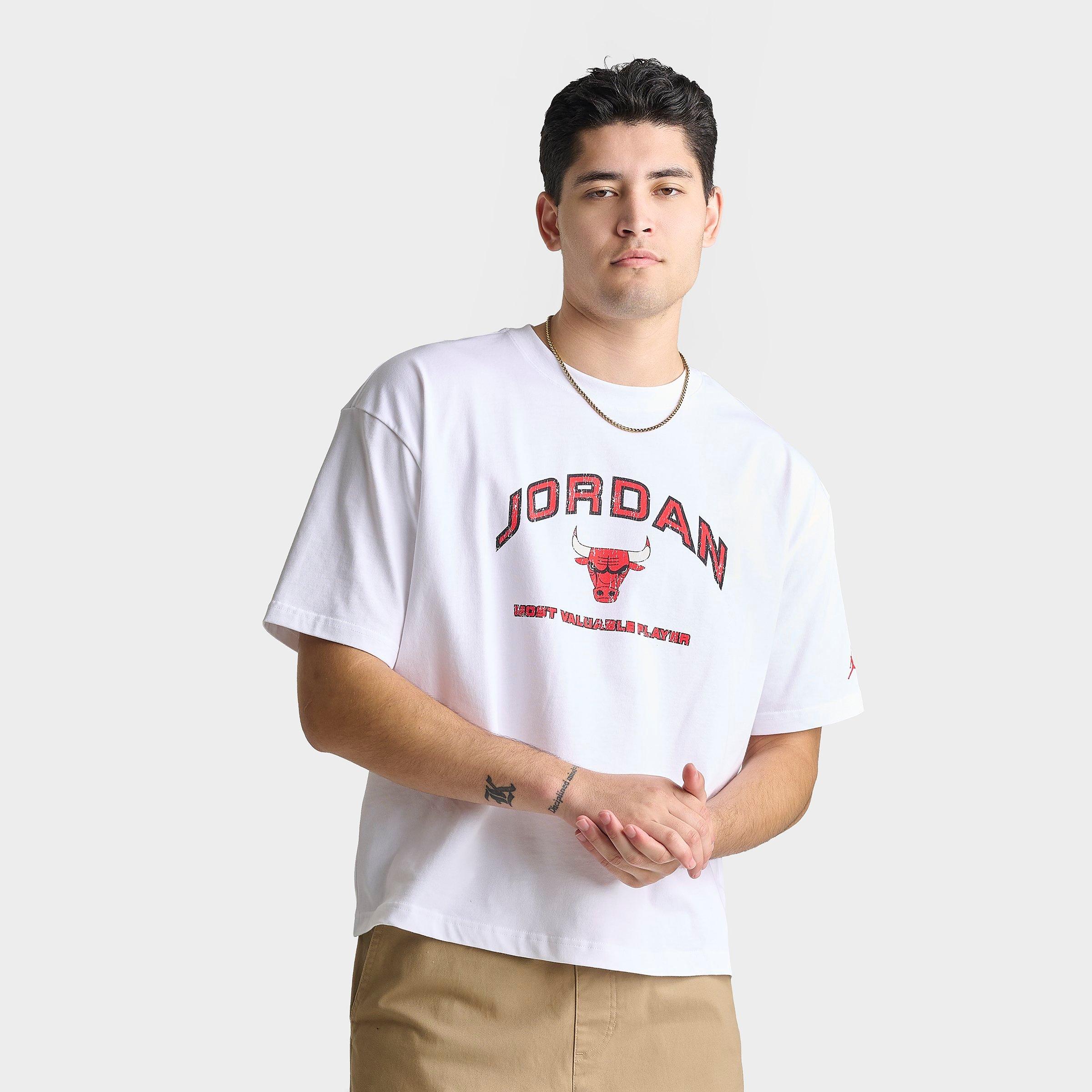 Jordan Men's Flight Essentials MVP Graphic Boxy T-Shirt in White/University Red Size: Large