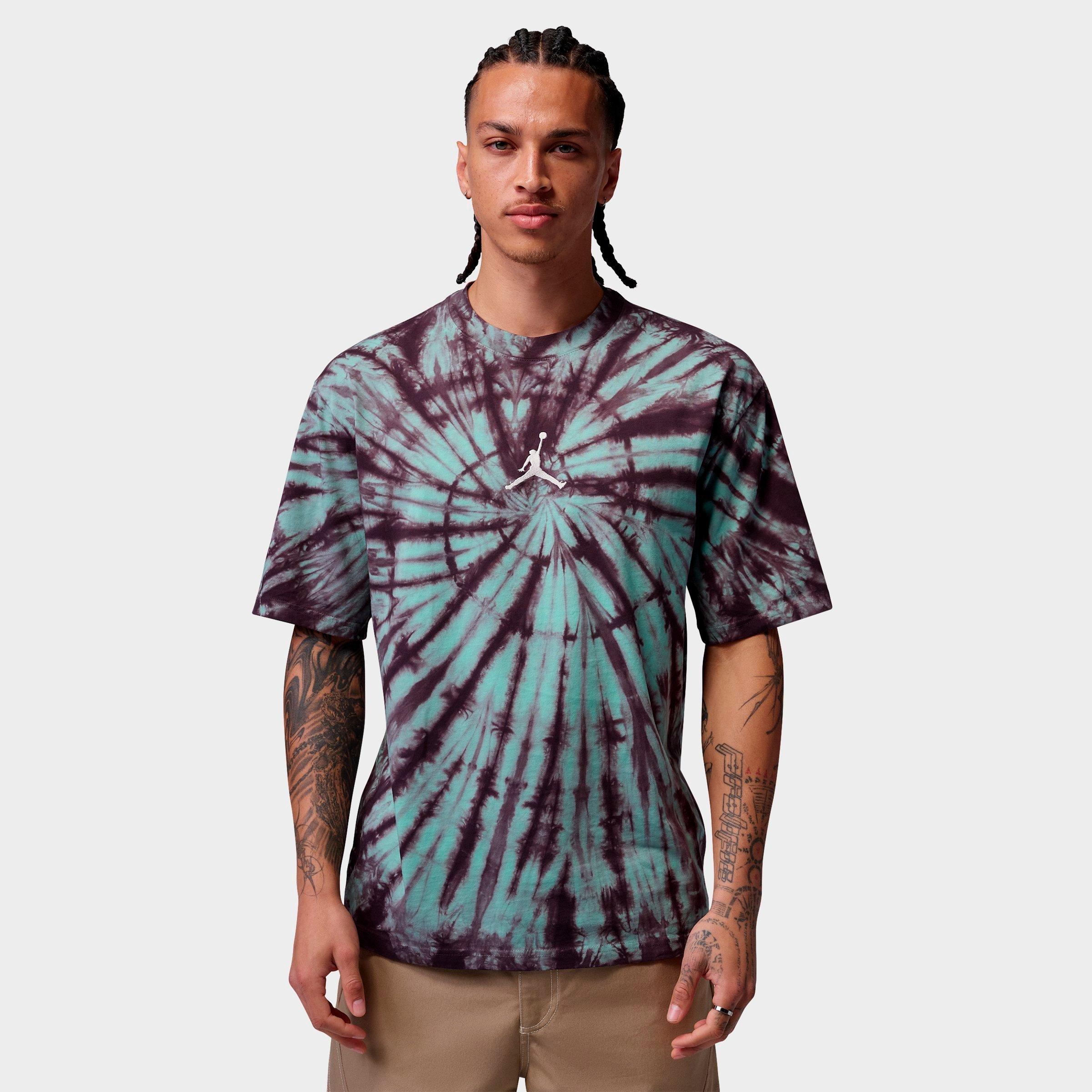 Jordan Men's Brooklyn Tie-Dye Festival T-Shirt in Green Glow/Pale Ivory Size: Small
