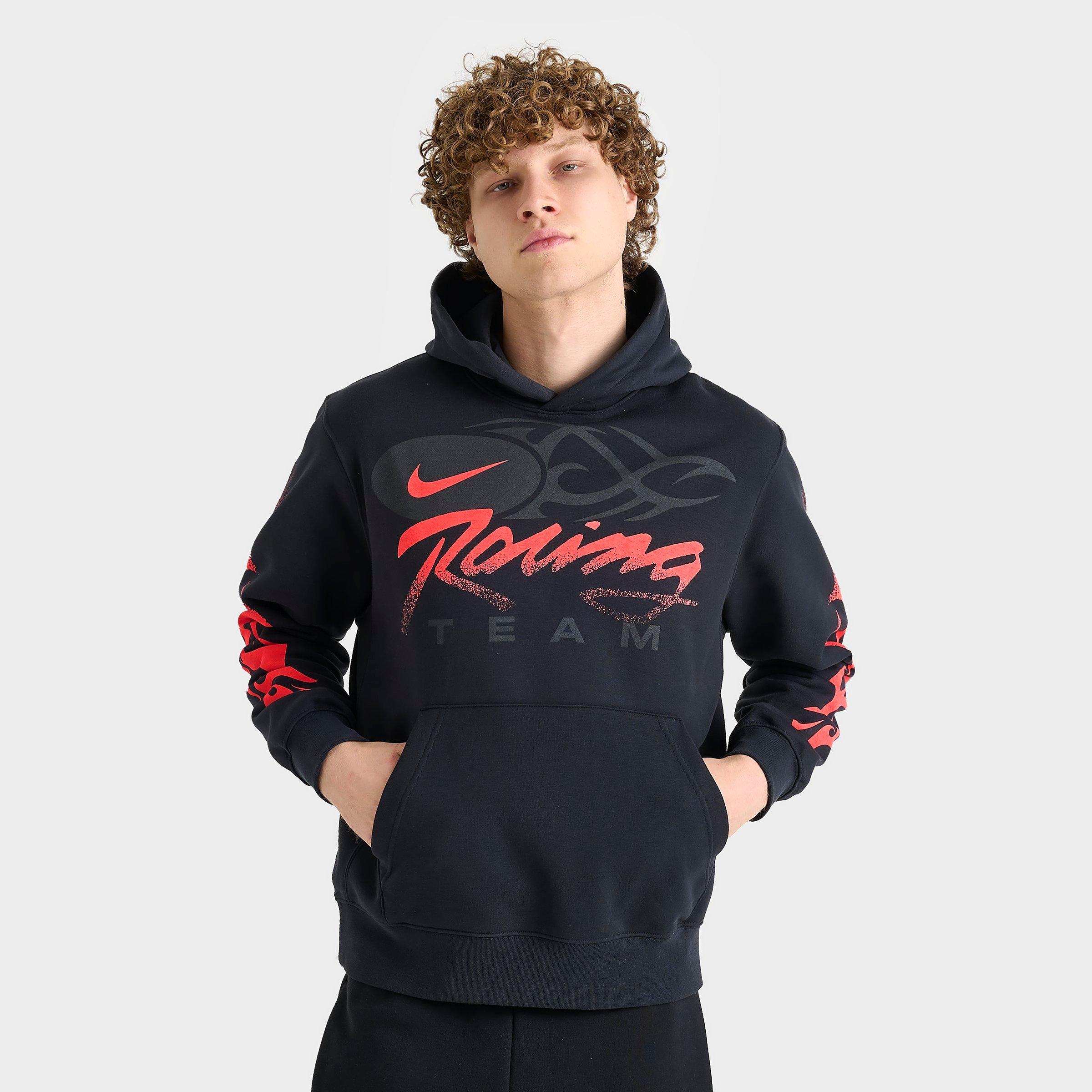 Nike Men's Sportswear Club Racing Team Pullover Hoodie in Black Size: Medium
