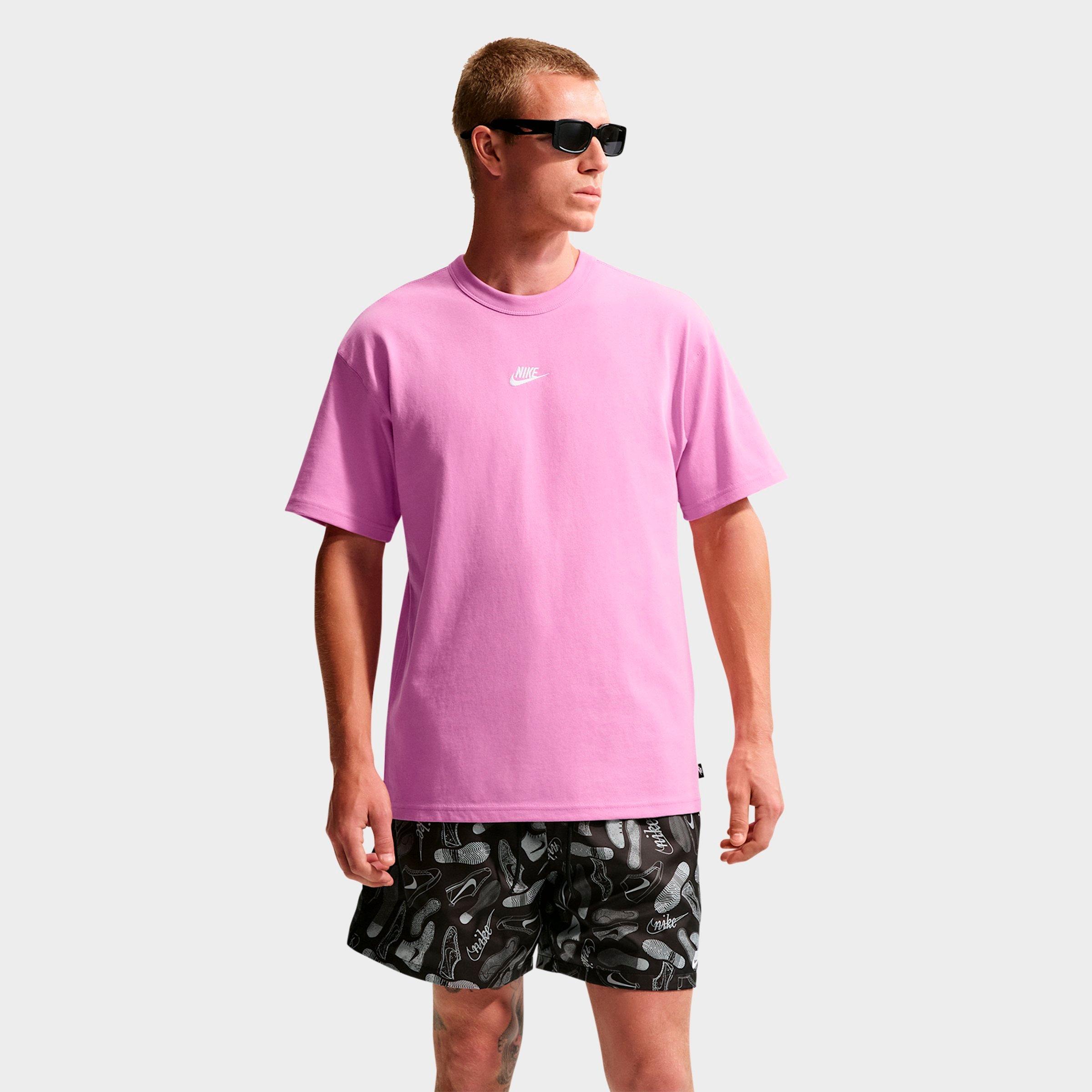 Nike Men's Sportswear Premium Essentials Futura T-Shirt in Light Magenta Size: Medium