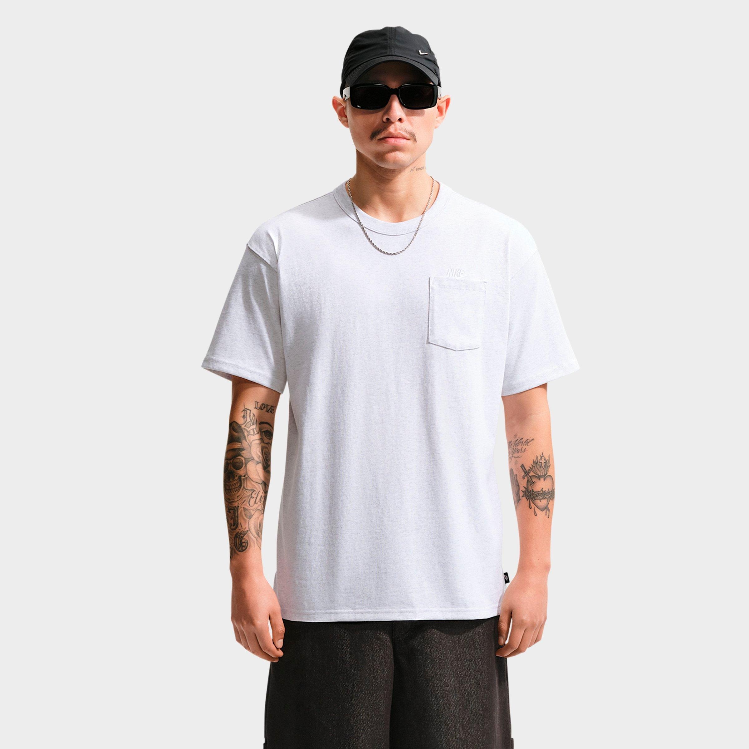Nike Men's Sportswear Premium Essentials Futura Pocket T-Shirt in Birch Heather Size: XL