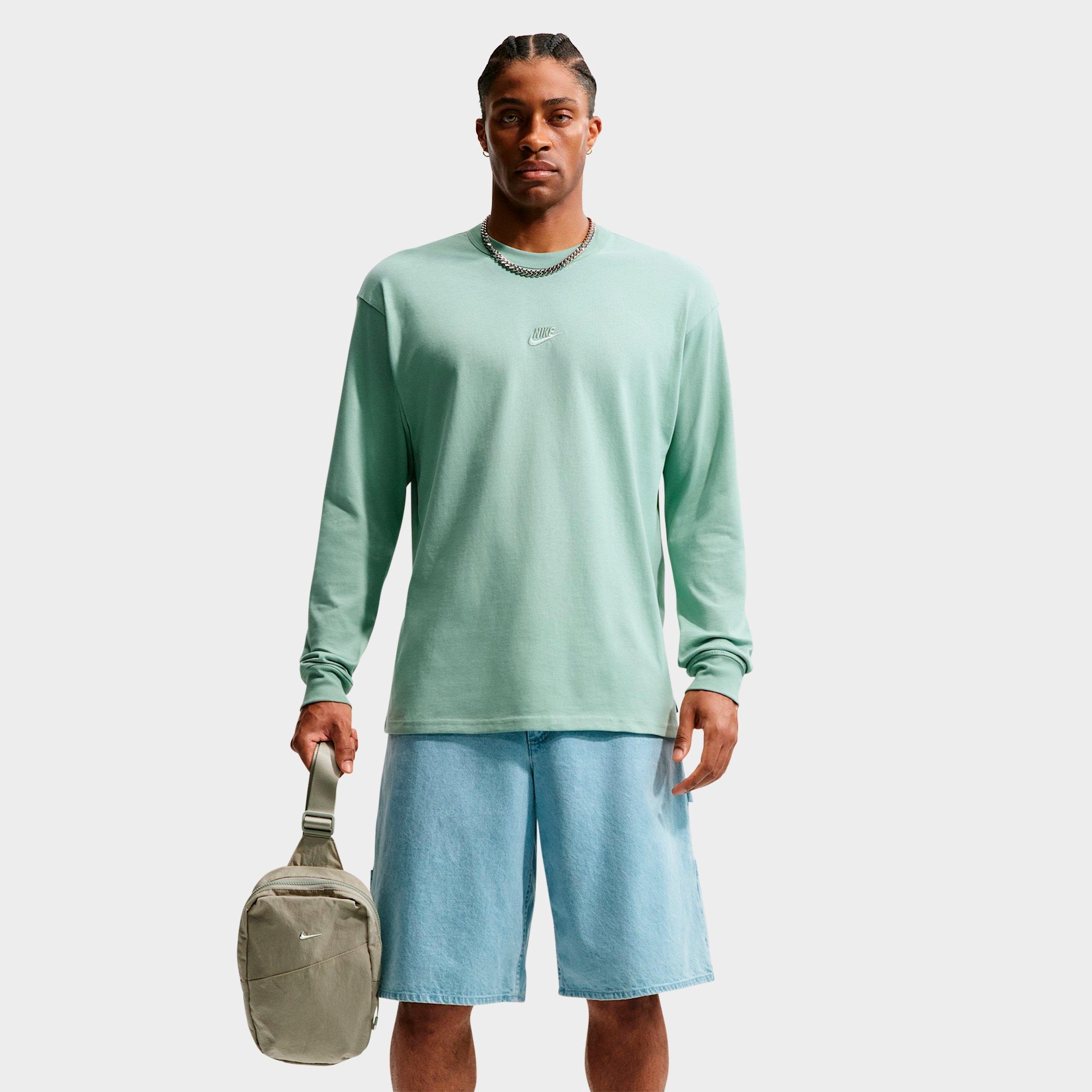 Nike Men's Sportswear Premium Essentials Futura Long-Sleeve T-Shirt in Steam Size: Medium