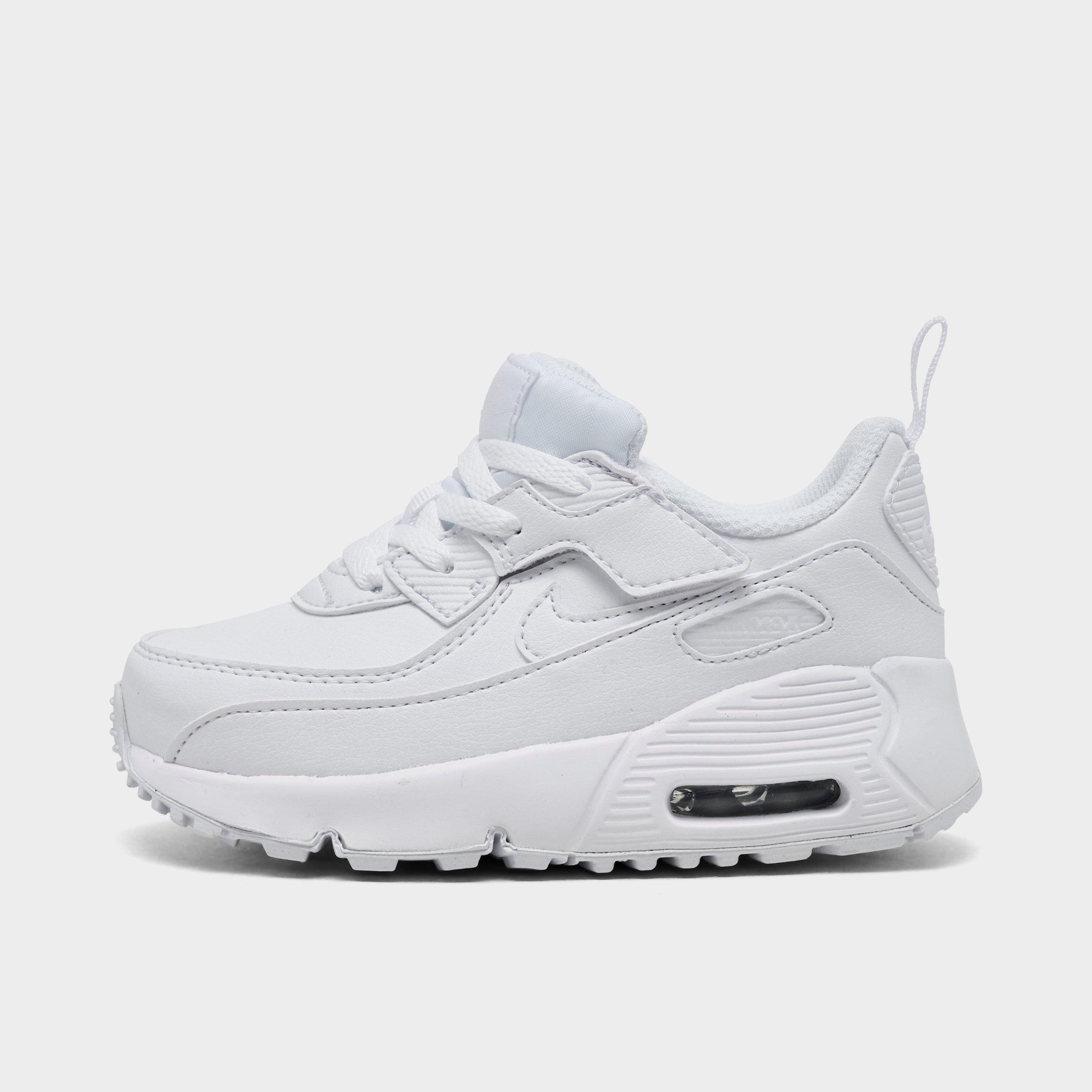 Nike Kids Toddler Air Max 90 EasyOn Casual Shoes (4C-7C) in White-MTLC SIL Size: 4.0