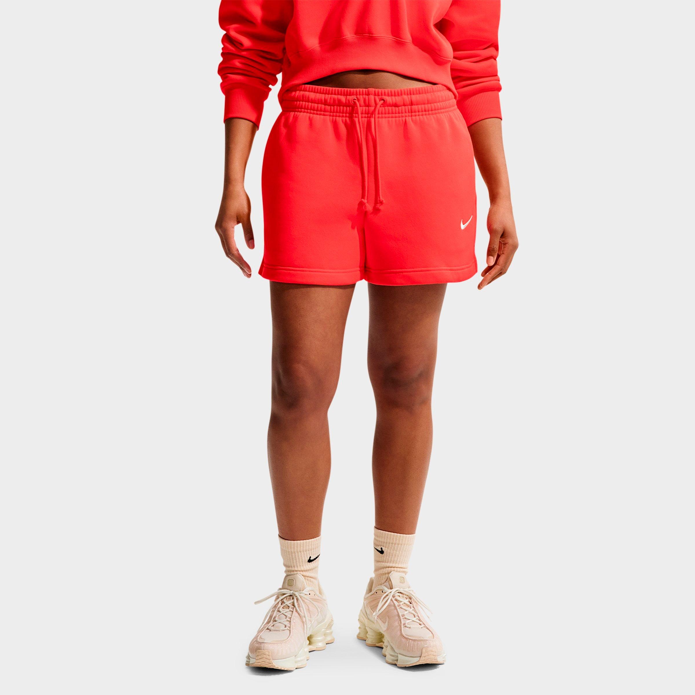 Nike Women's Sportswear Phoenix Fleece Mid-Rise 4" Shorts in Light Crimson/Sail Size: Medium