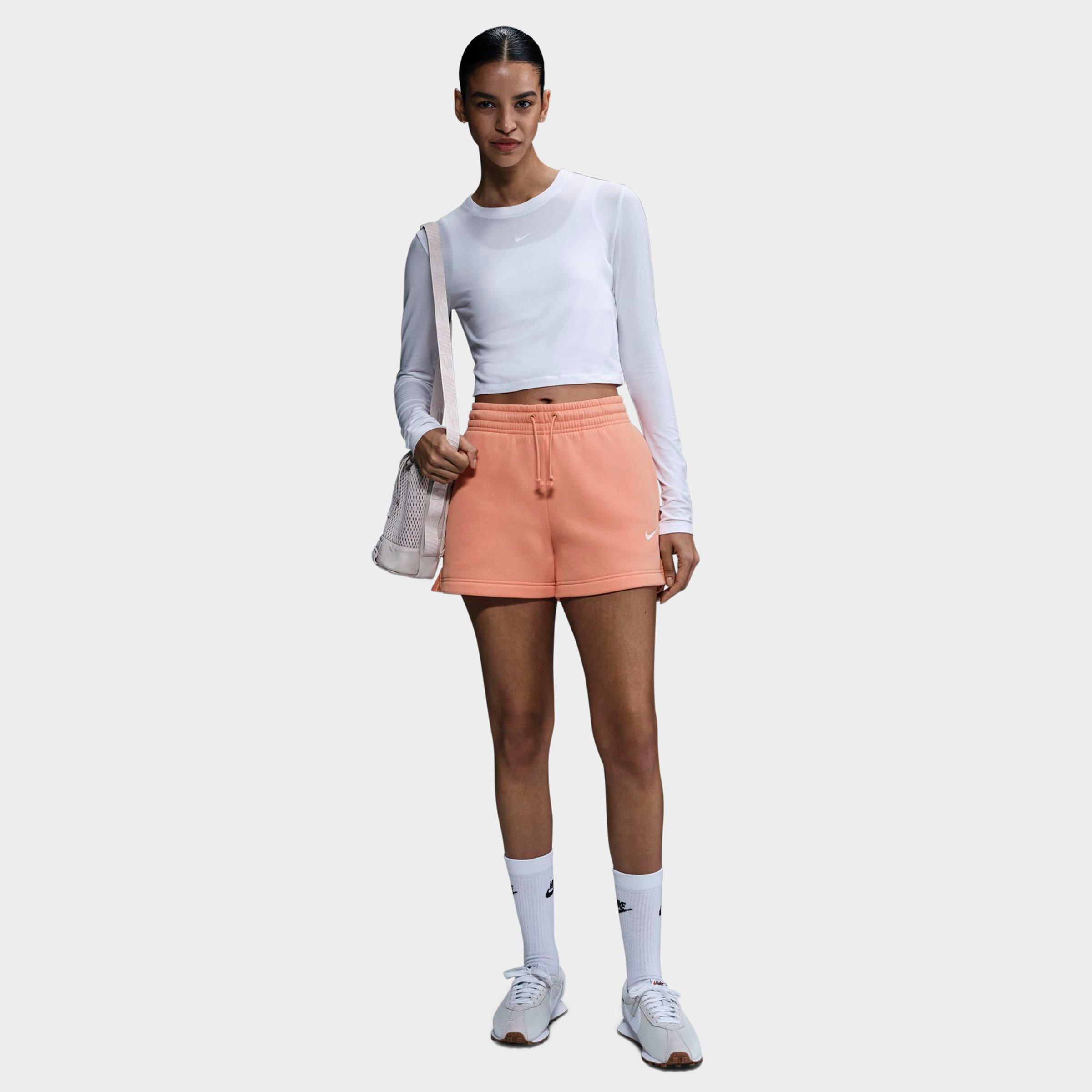 Nike Women's Sportswear Phoenix Fleece Mid-Rise 4" Shorts in APRICOT AGATE/SAIL Size: XS