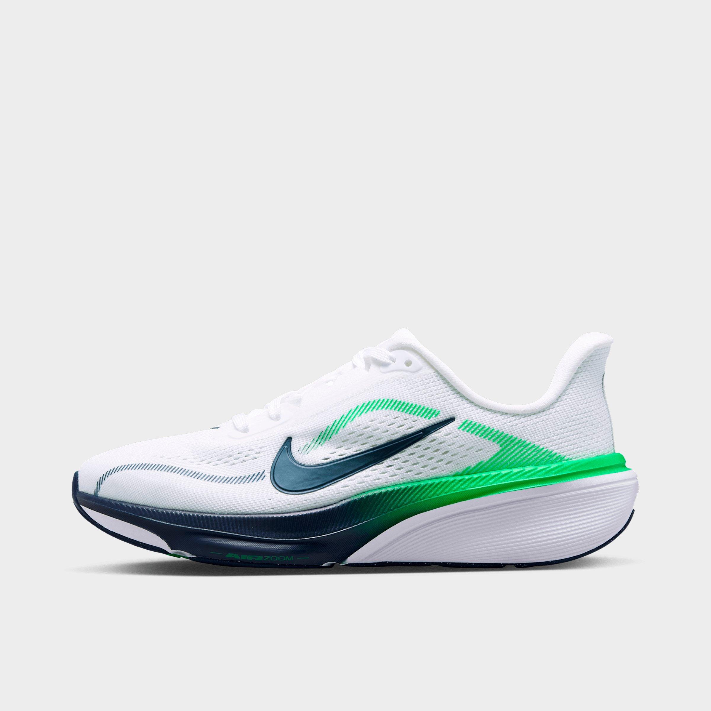 Nike Big Kids Pegasus 42 Running Shoes in White/Green Spark/Midnight Navy Size: 2.0