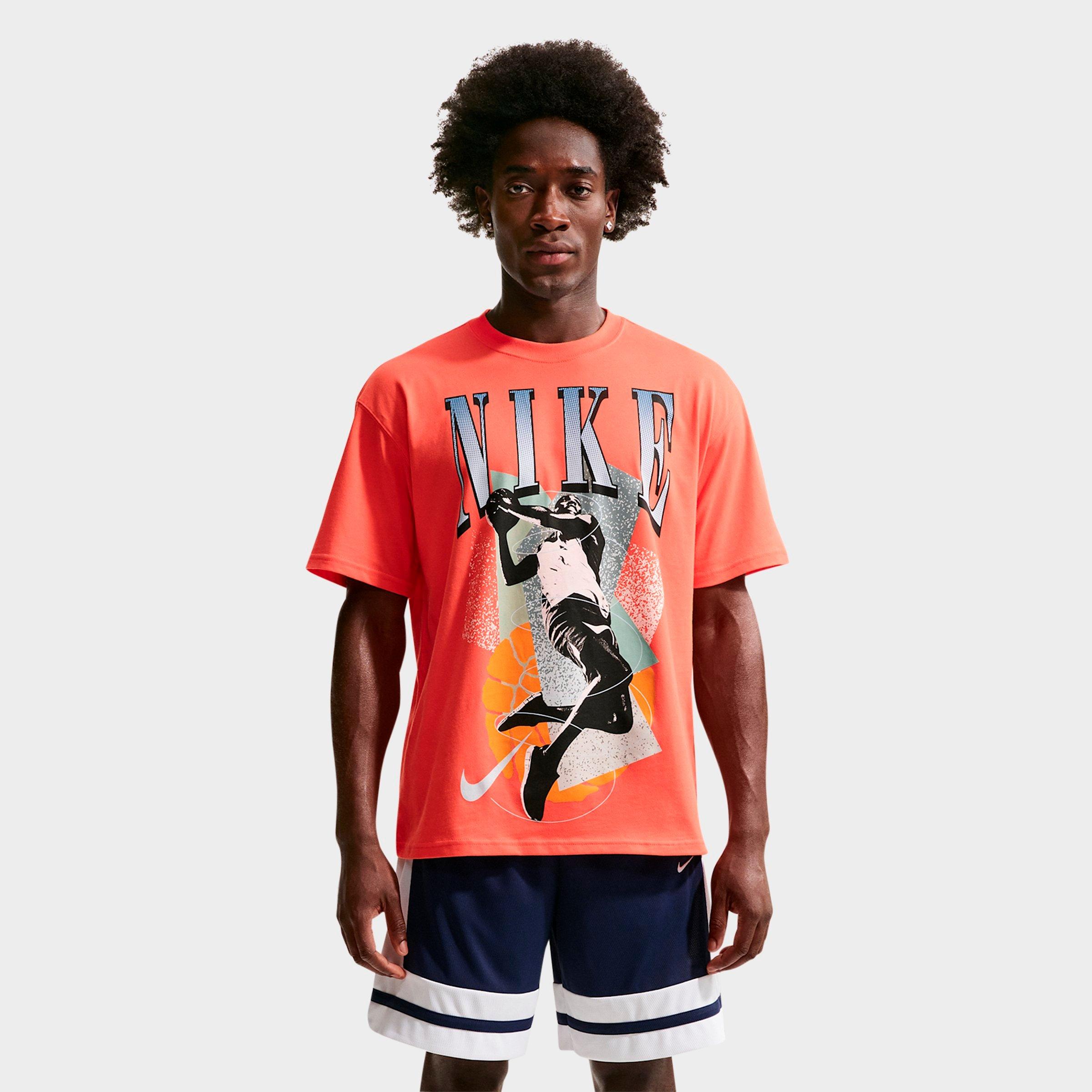 Nike Men's Basketball Retro Graphic T-Shirt in Turf Orange Size: Medium