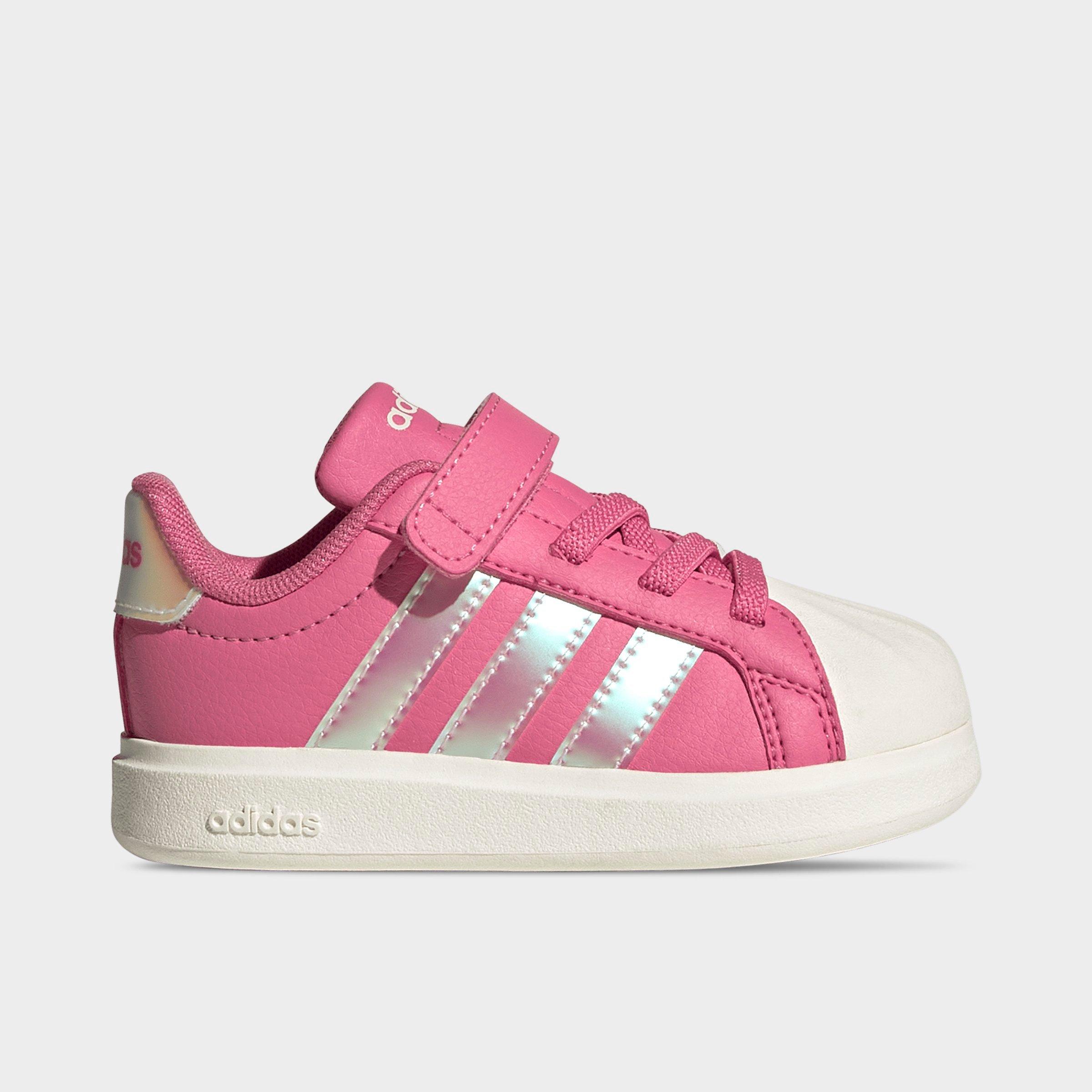 adidas Girls Toddler Streettalk Hook-And-Loop Stretch Lace Casual Shoes in Pink Fusion/White/Wonder Quartz Size: 7.0
