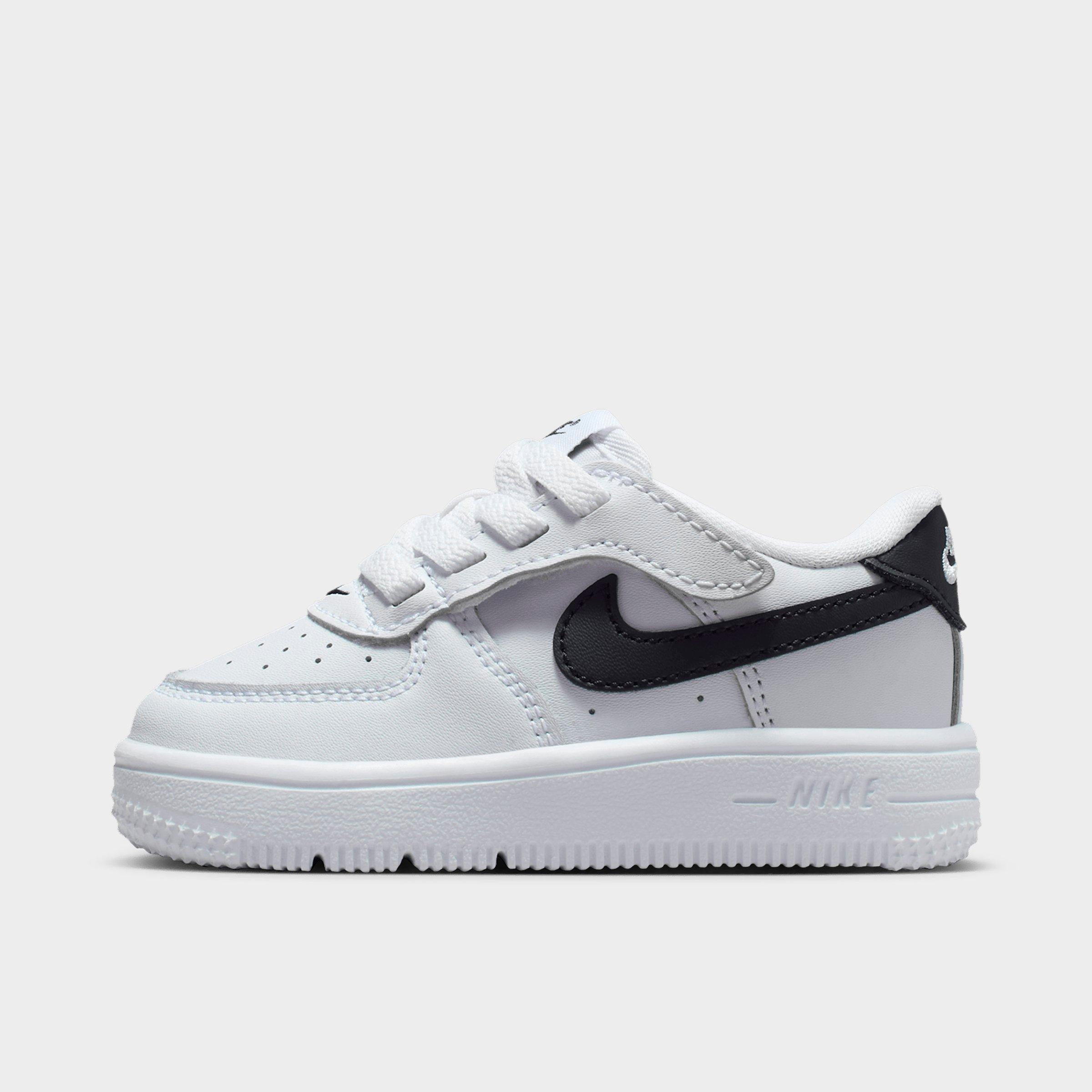 Nike Kids Toddler Force 1 Low EasyOn Casual Shoes in White/Black Size: 10.0