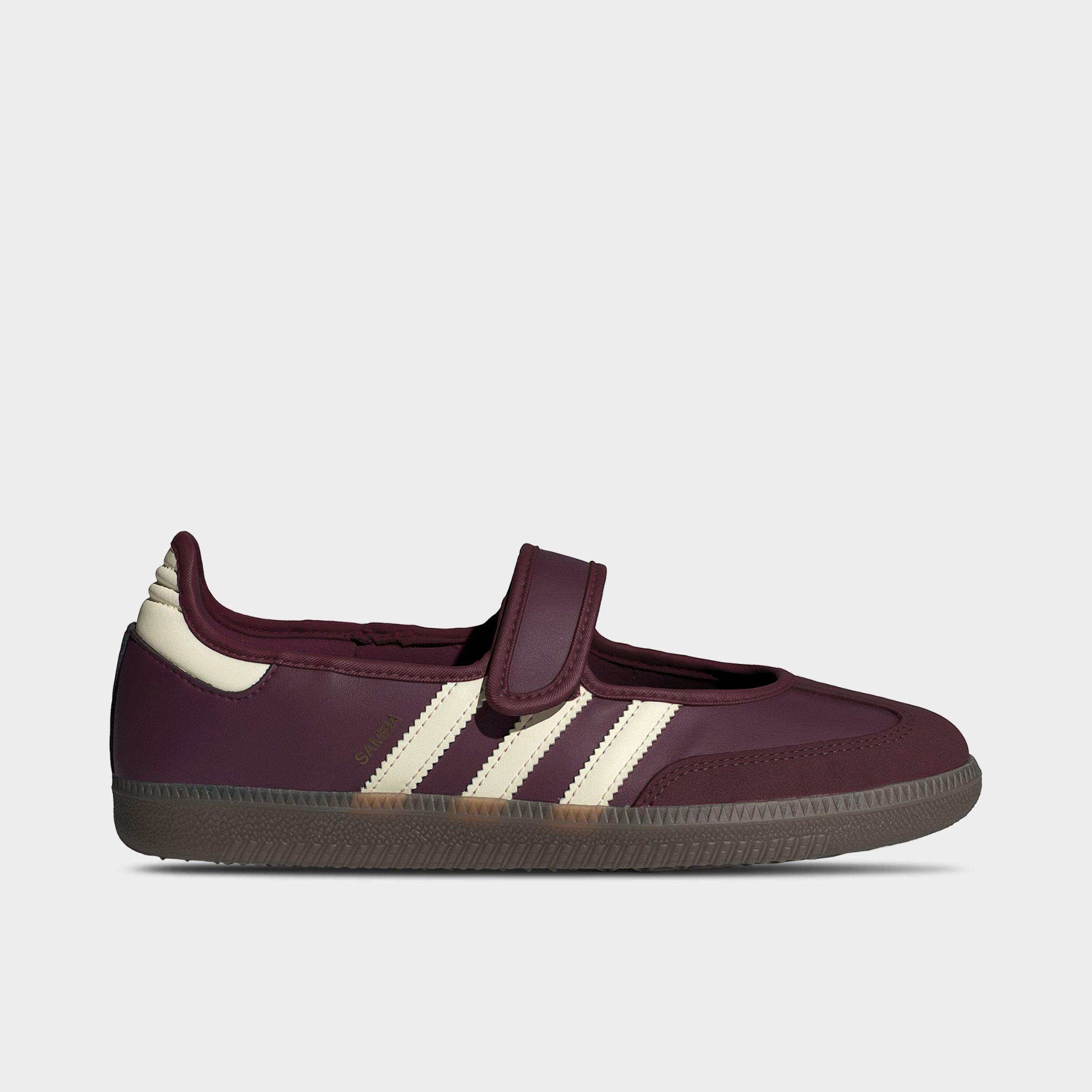adidas Women's Originals Samba Jane Casual Shoes in Maroon/Cream White/Gold Metallic Size: 8.0
