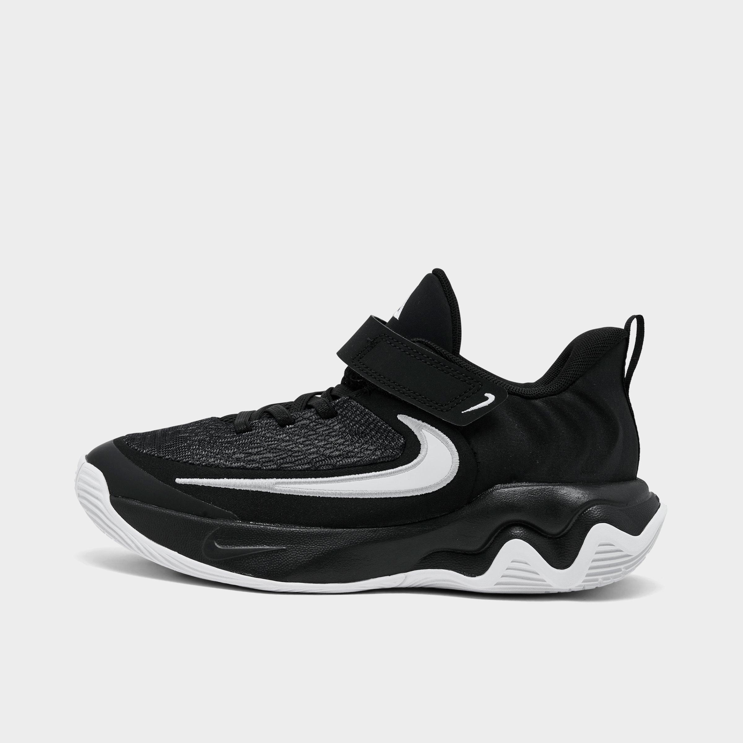 Nike Little Kids Giannis Immortality 4 Stretch Lace Basketball Shoes in Black/White/Wolf Grey Size: 1.0