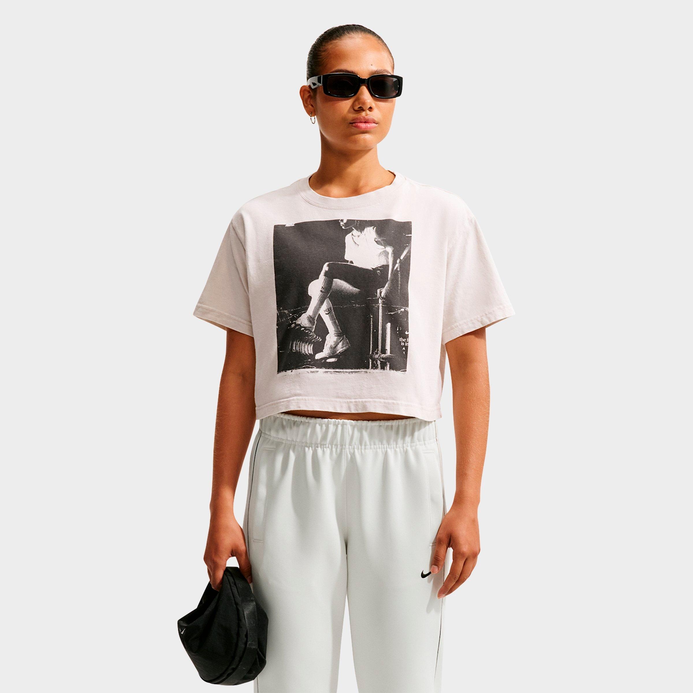 Nike Women's Basketball Photo T-Shirt in Light Bone Size: Large