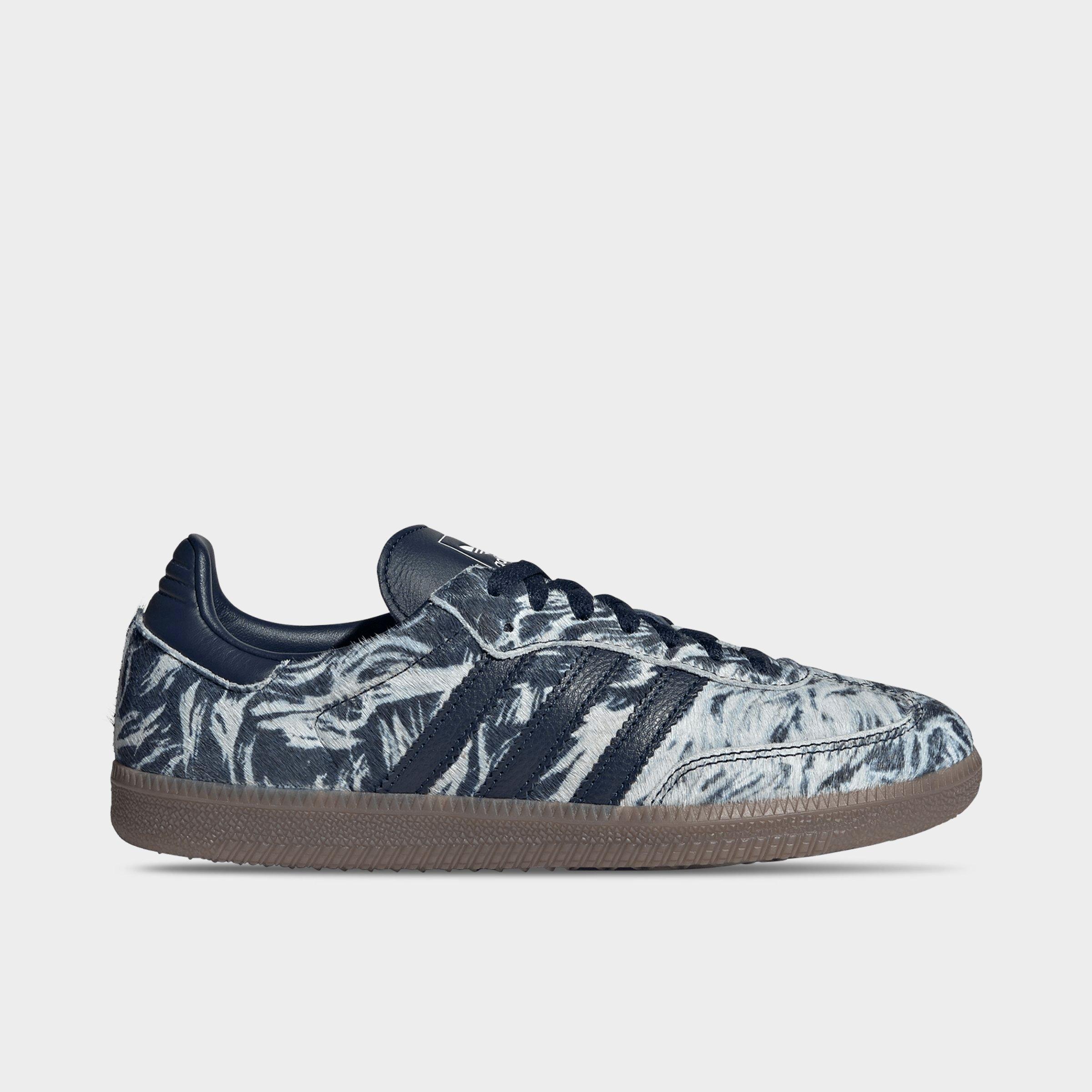 adidas Womens Originals Samba OG Snow Leopard Casual Shoes in Night Indigo/Night Indigo/Off White Size: 8.5