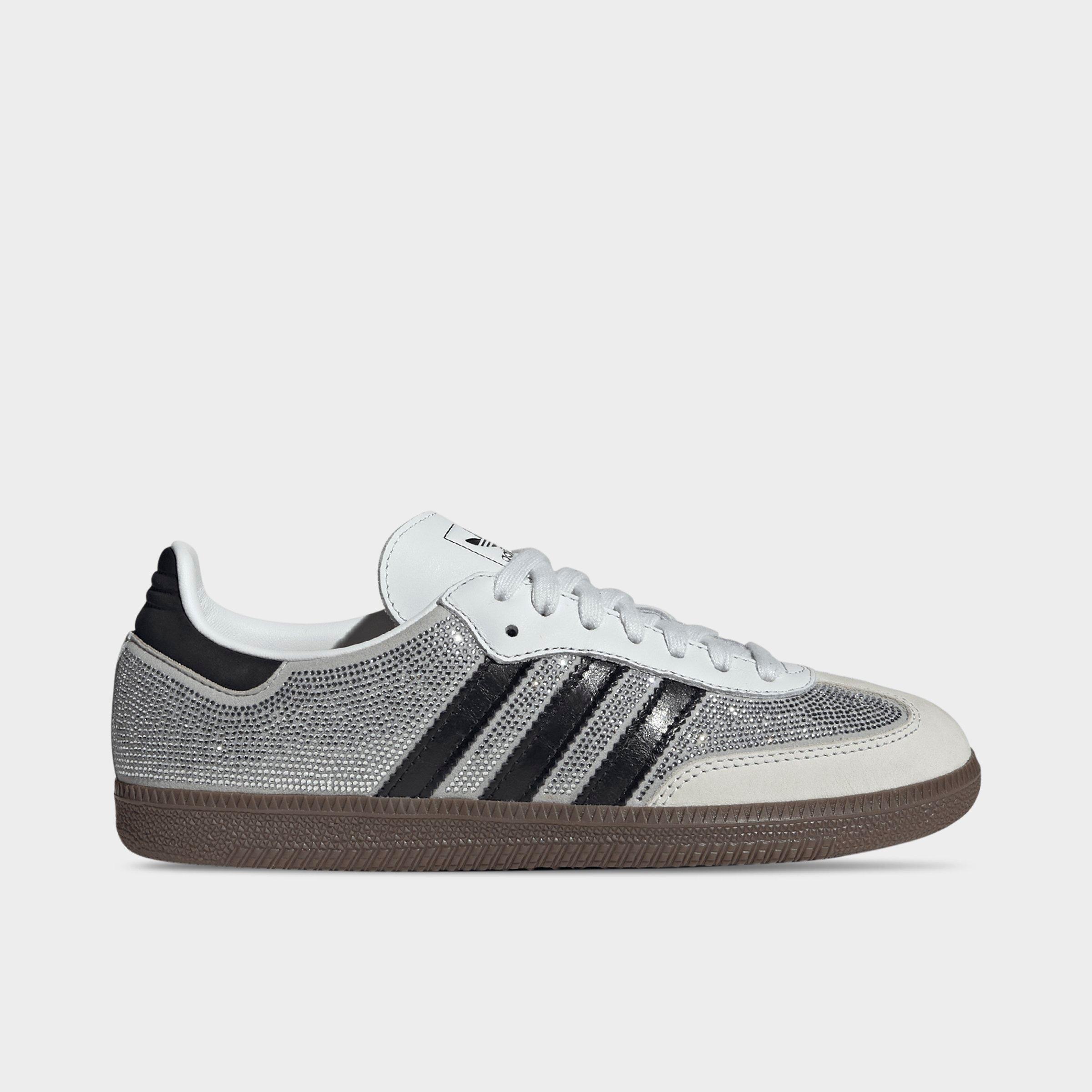 adidas Women's Originals Samba OG SE Casual Shoes in Crystal White/Core White/Silver Metallic Size: 6.0