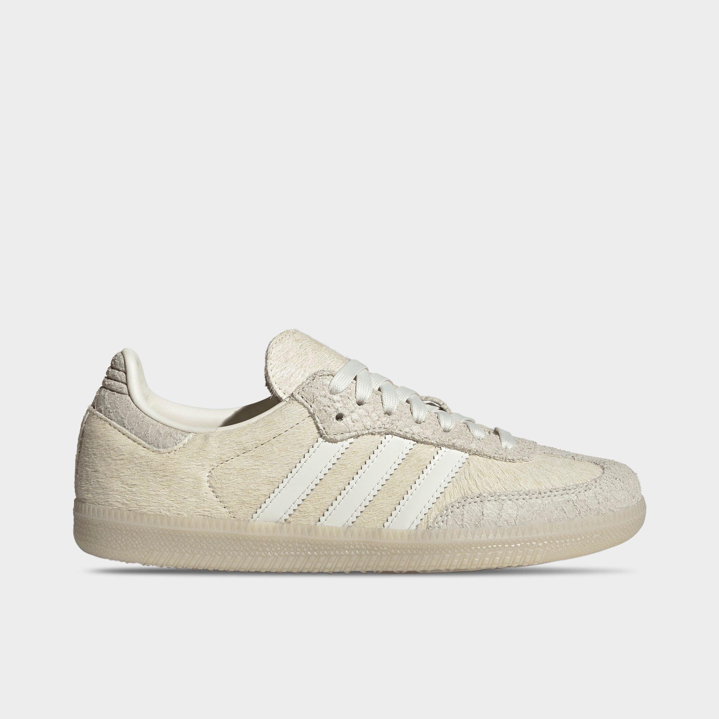 adidas Women's Originals Samba OG Casual Shoes in Off White/Off White/Crystal Linen Size: 9.0