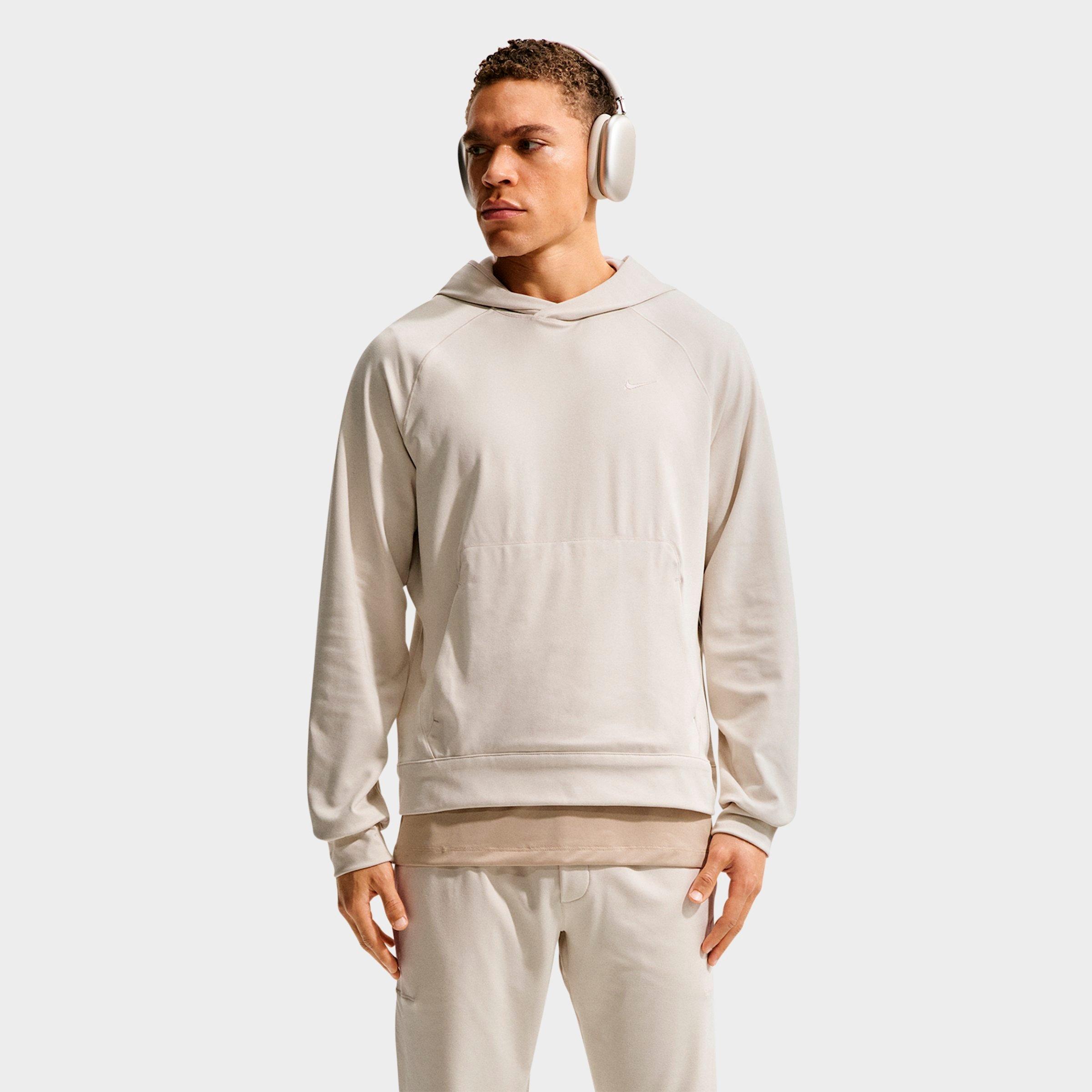 Nike Men's Primary NanoKnit Dri-FIT UV Protection Pullover Training Hoodie in Light Orewood Brown/Sail/Heather Size: 3XL