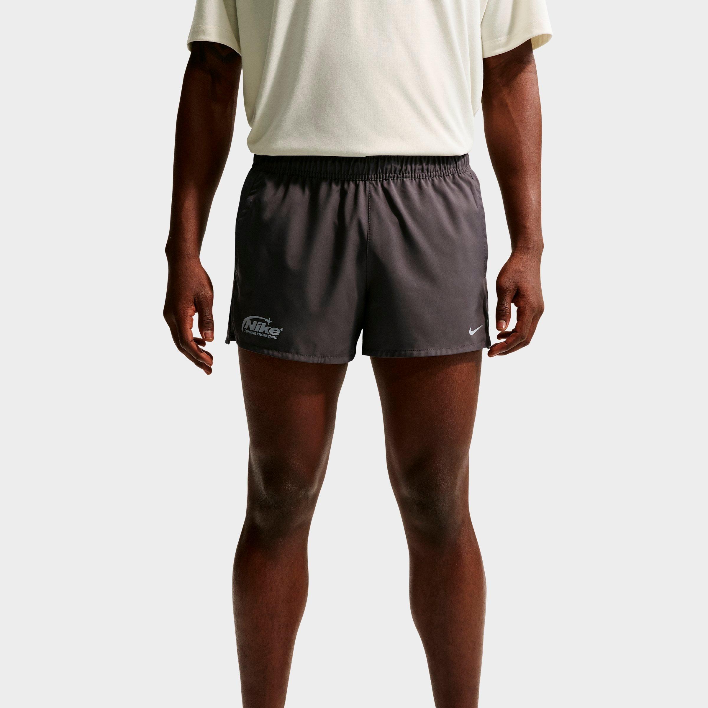 Nike Mens Disrupt Dri-FIT 3 Brief-Lined Running Shorts in Medium Ash/Medium Ash/Black Size: XXL Tall
