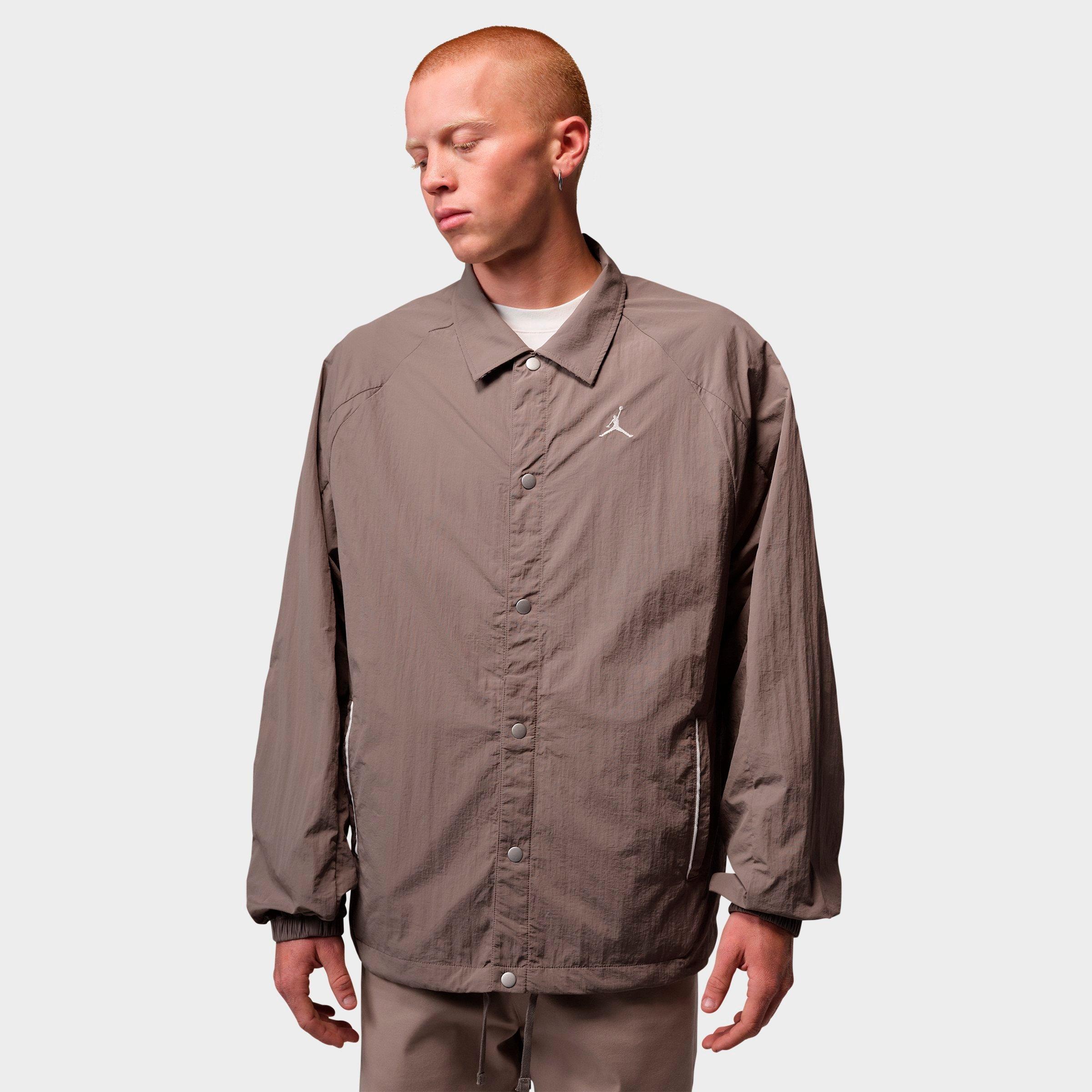 Nike Men's Jordan Brooklyn Lightweight Shell Jacket in Olive Grey/Sail Size: Large