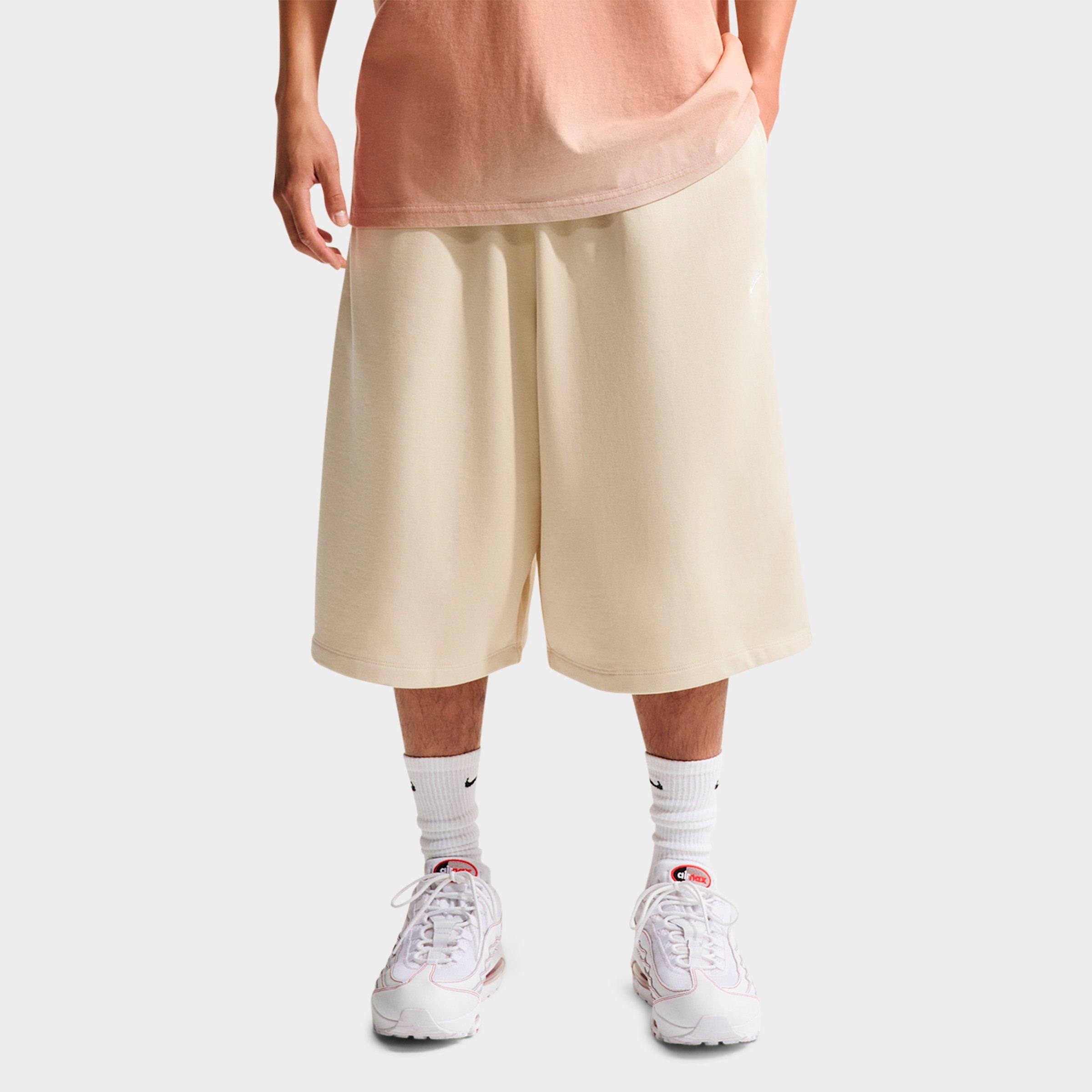 Nike Men's Sportswear Club Oversized French Terry Shorts in Light Khaki/Light Khaki/White Size: Small