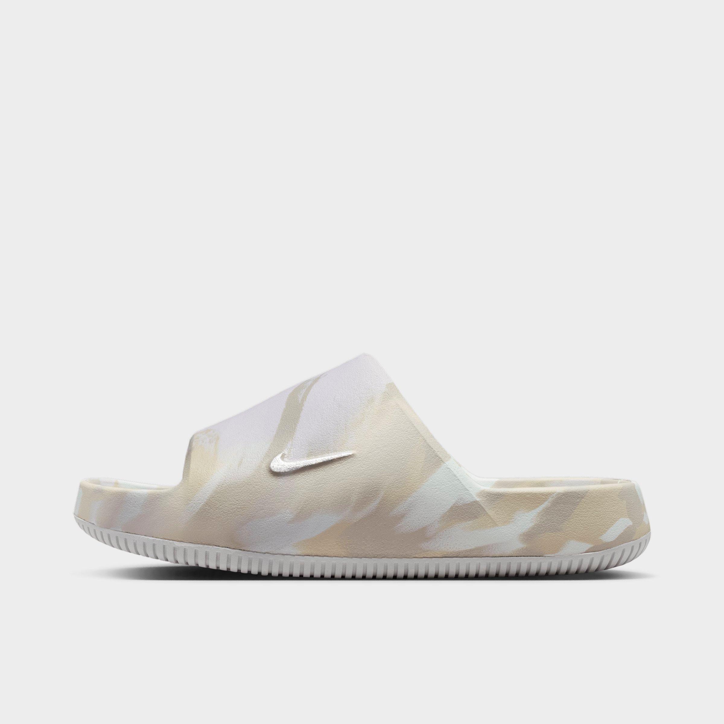 Nike Women's Calm 2.0 Marble Slide Sandals in Off White/Barely Green/Spruce Aura Size: 5.0