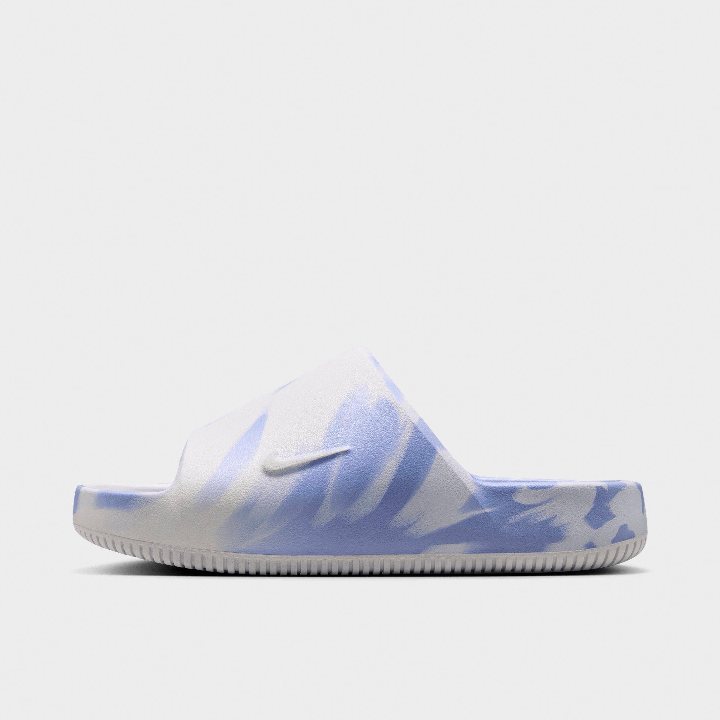 Nike Women's Calm 2.0 Marble Slide Sandals in Summit White/Football Grey/Aluminum Size: 11.0