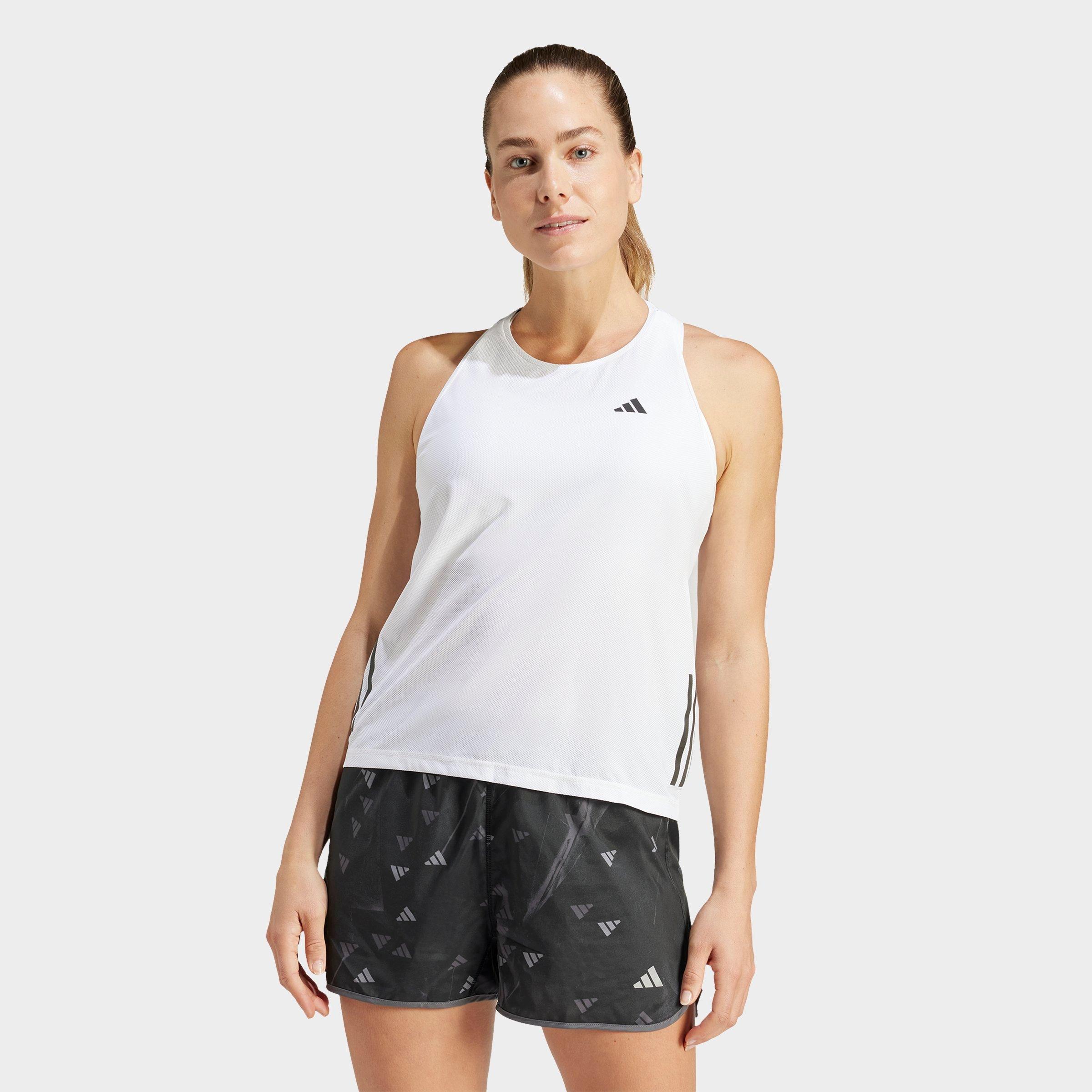 adidas Women's Own The Run Basic Tank Top in White Size: Medium