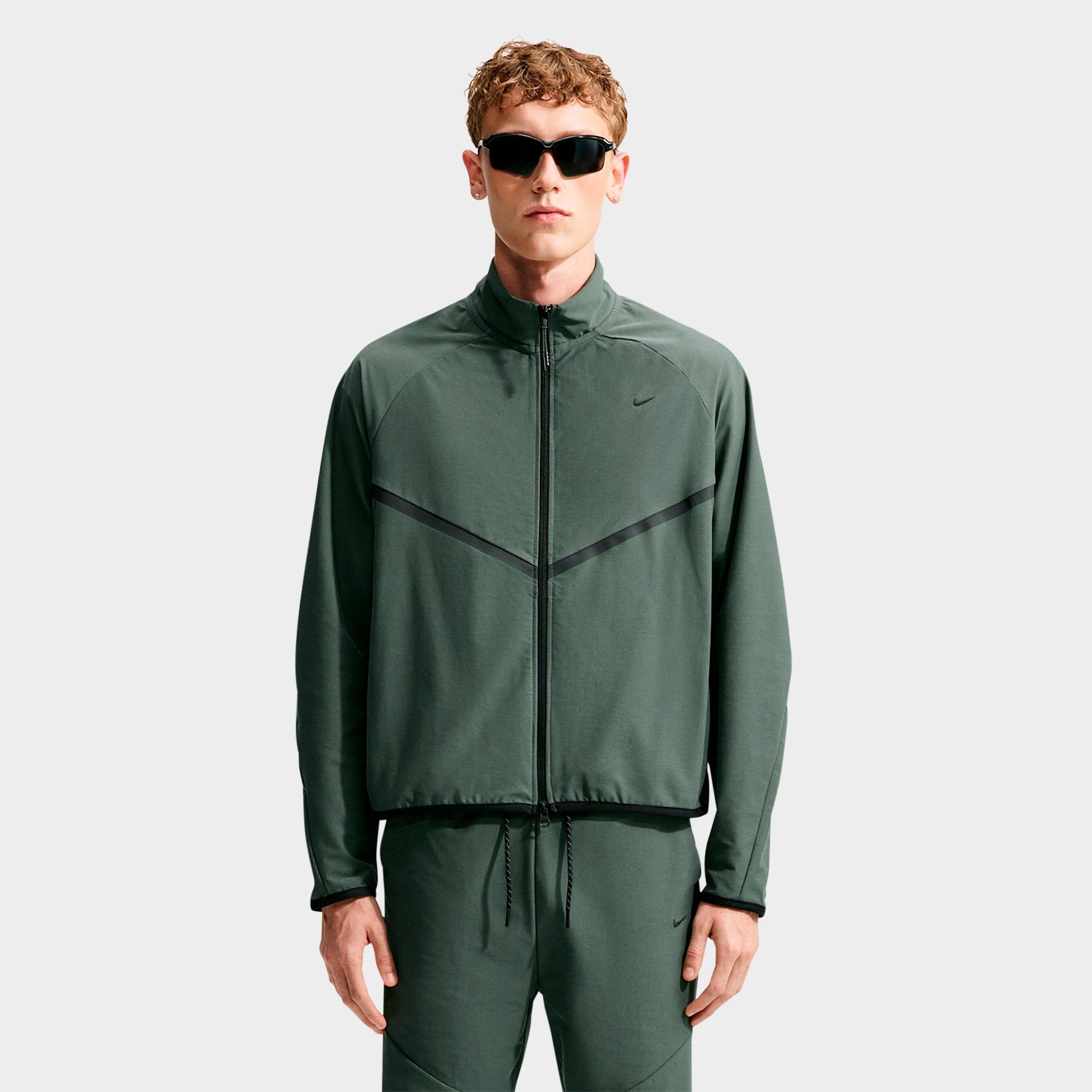 Nike Men's Sportswear Tech Dri-FIT Shori Knit Full-Zip Track Jacket in Camo Green/Black Size: Small