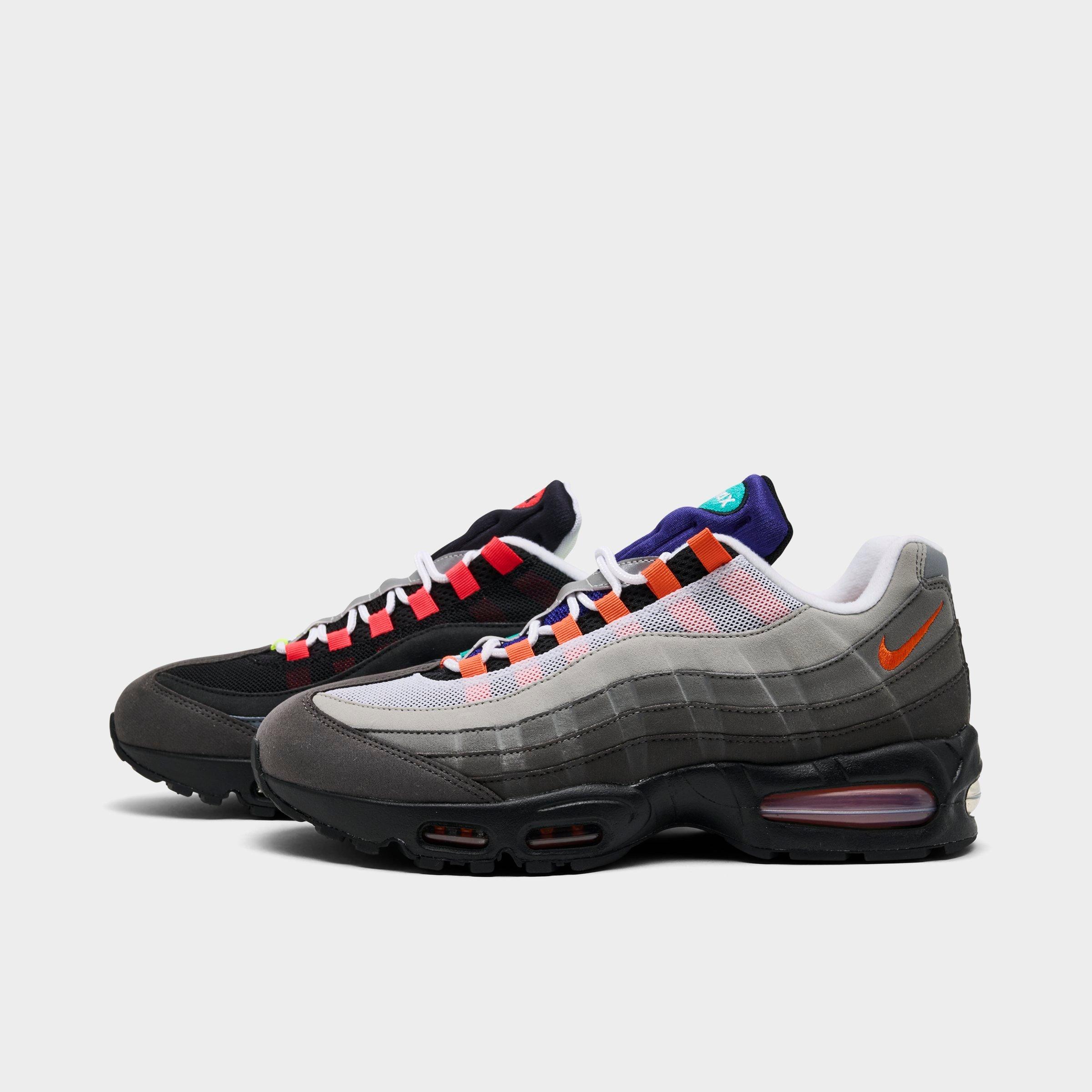 Nike Men's Air Max 95 Big Bubble PRM Casual Shoes in Black/Volt/Team Orange Size: 9.0