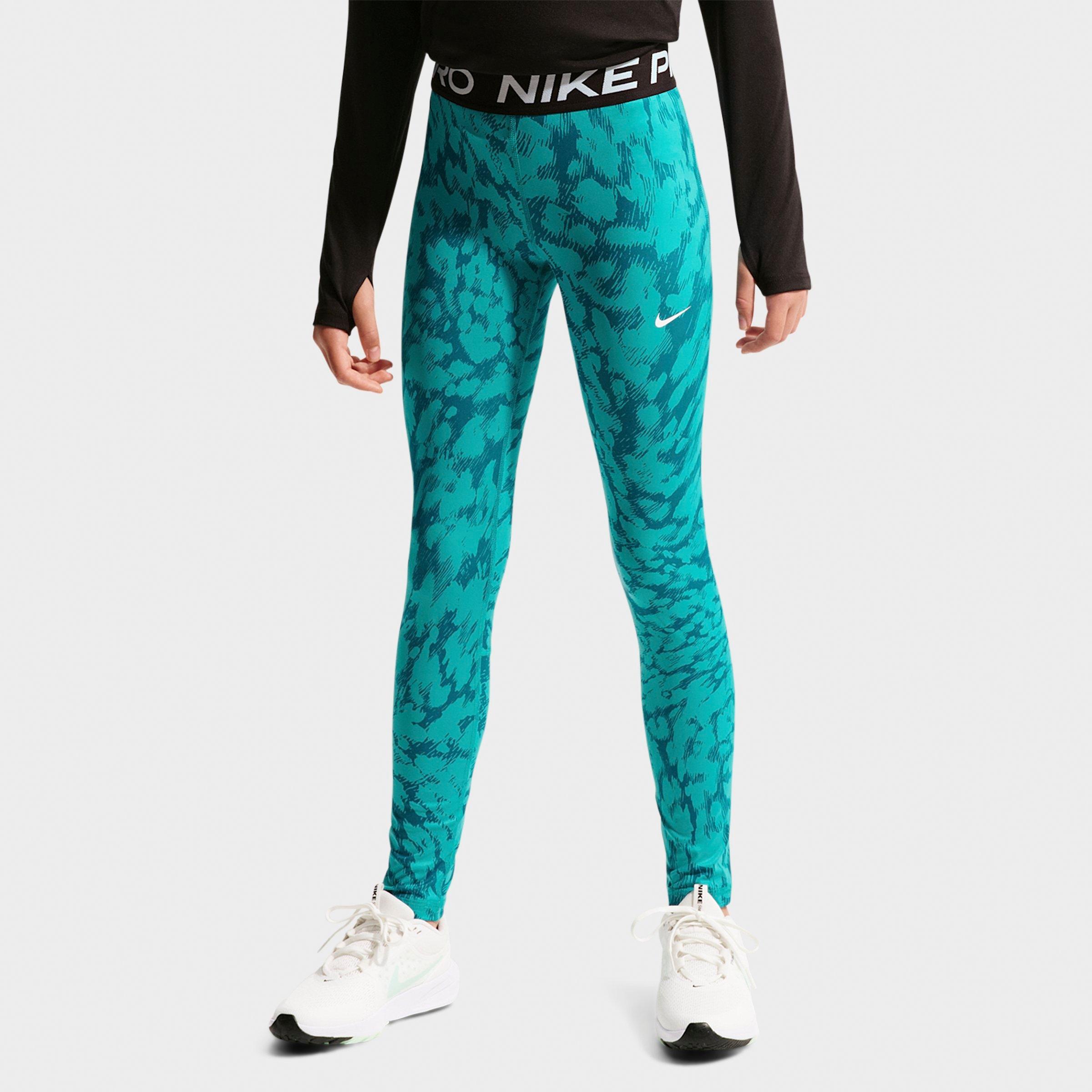 Nike Girls Big Kids Pro Leggings in Energy/White Size: Medium