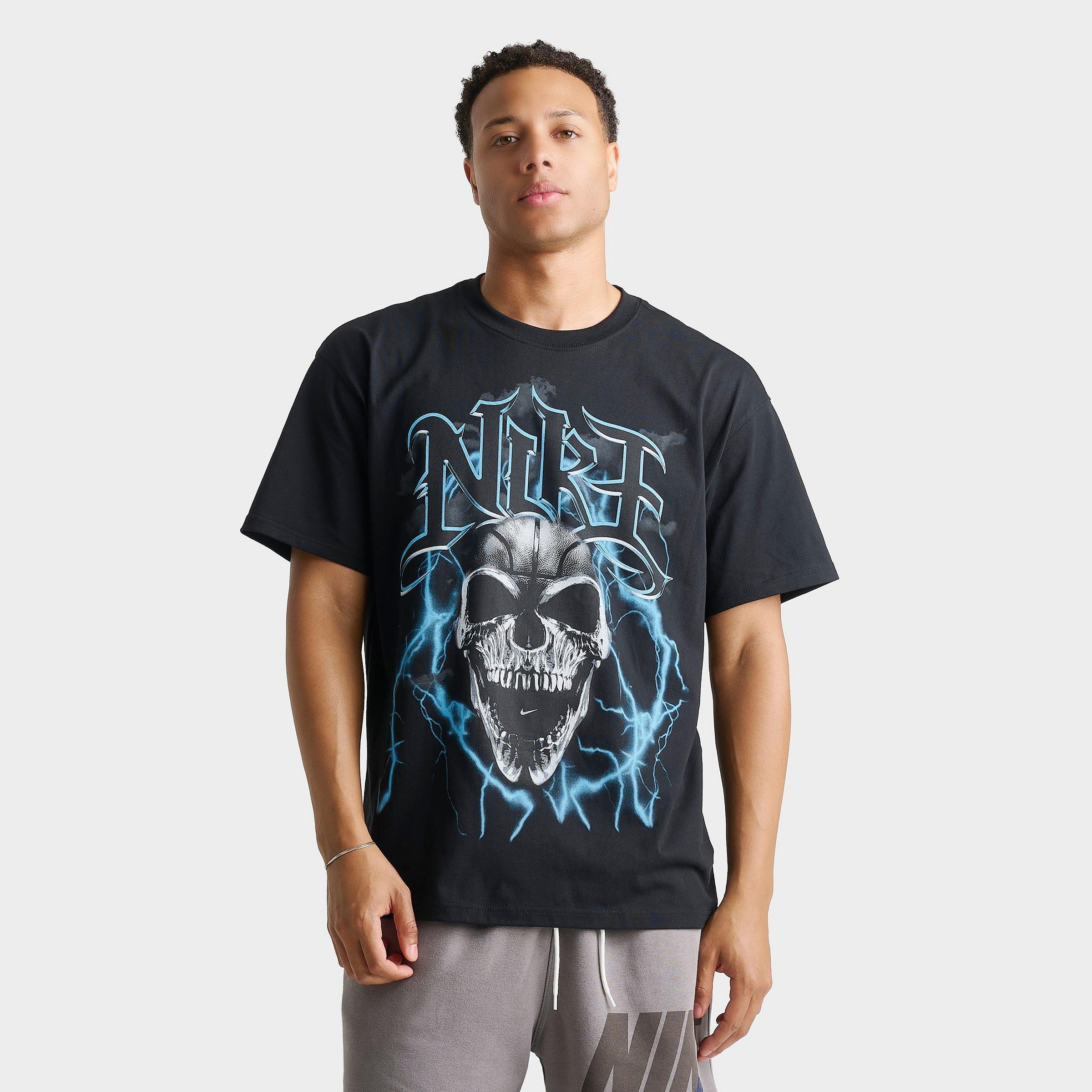 Nike Men's Basketball Skull Lightning Graphic T-Shirt in Black Size: Medium