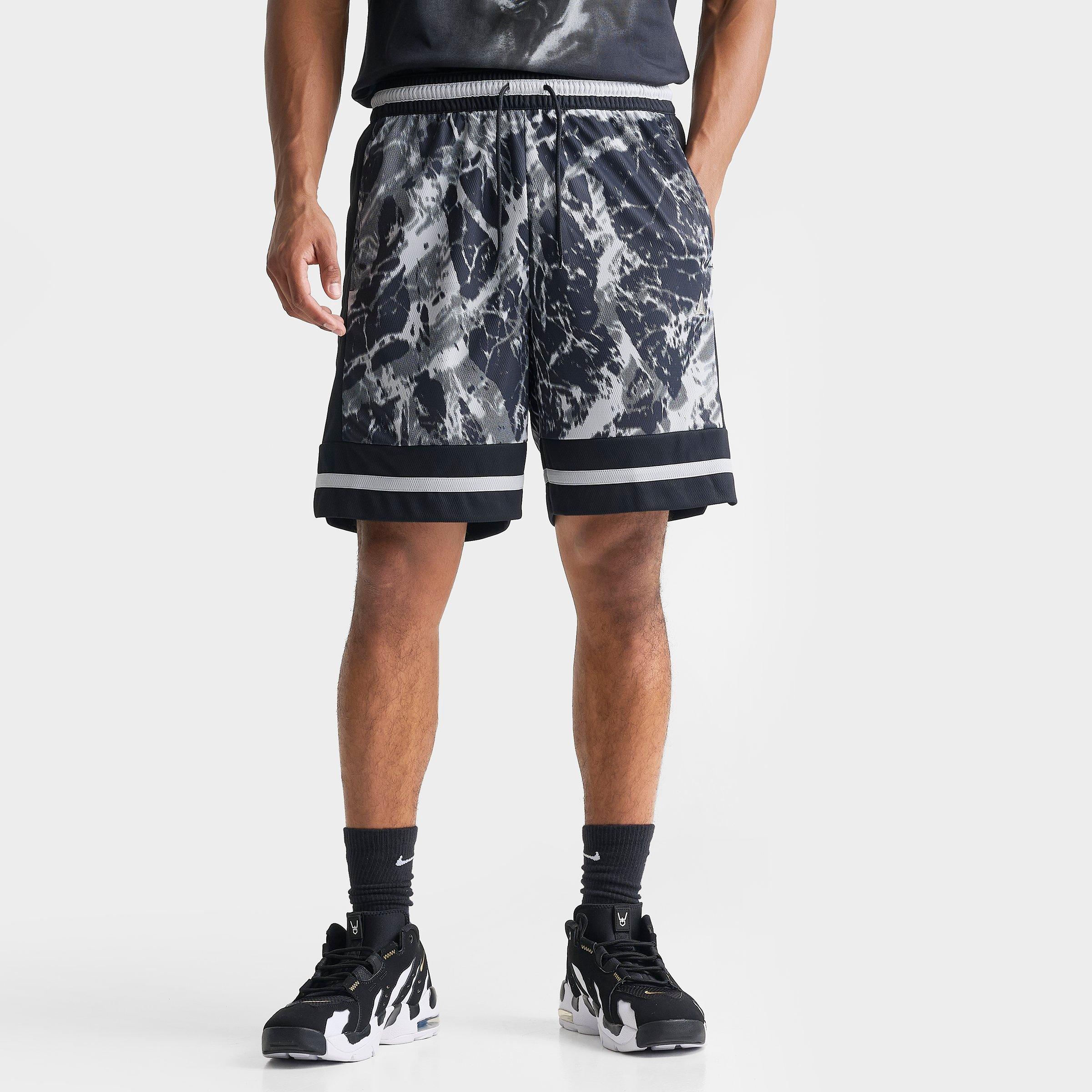 Nike Men's Ja Morant Dri-FIT Allover Print 8" Basketball Shorts in Black/Light Smoke Grey/Metallic Silver Size: Medium