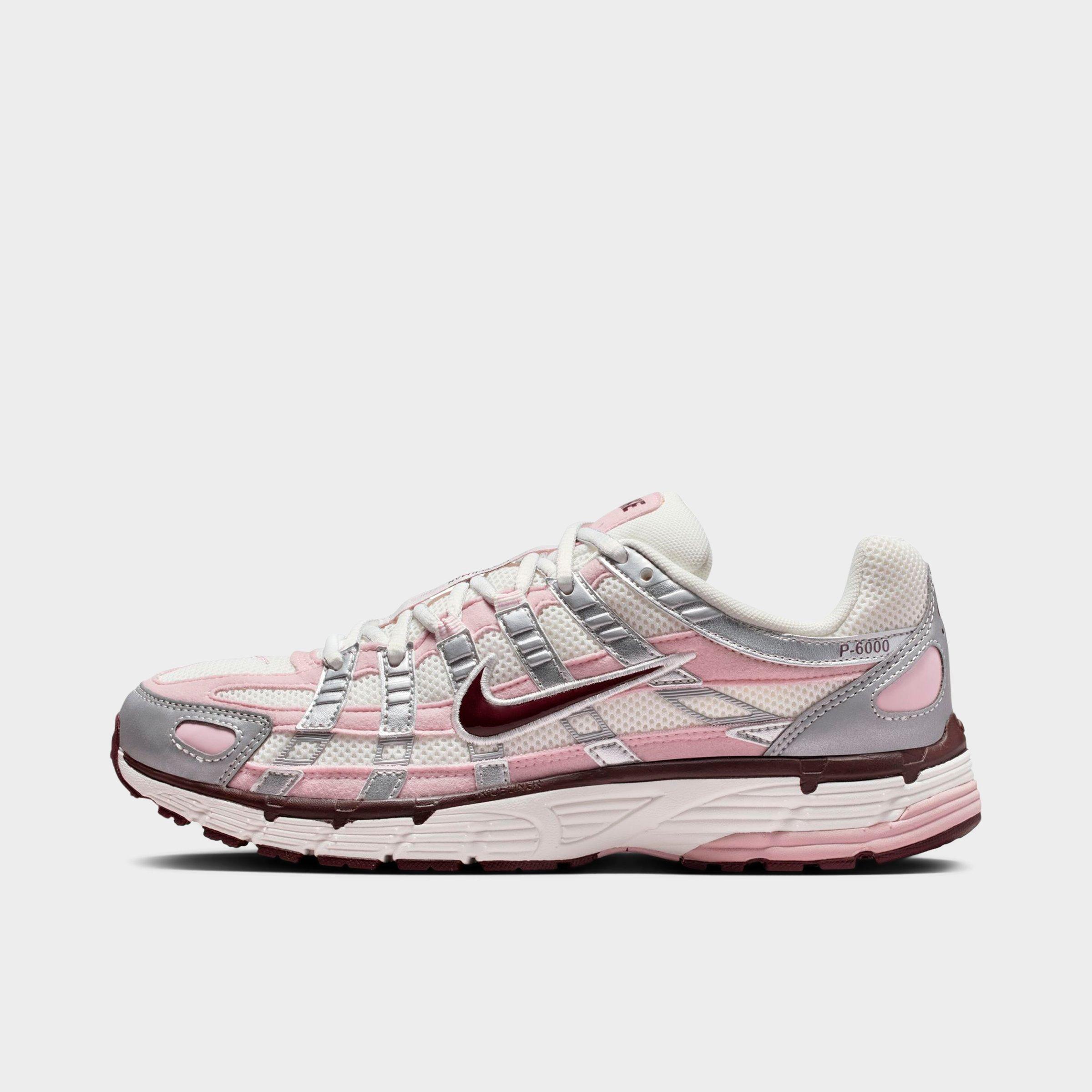 Nike Women's P-6000 Casual Shoes in Summit White/Metallic Silver/Burgundy Crush Size: 6.0