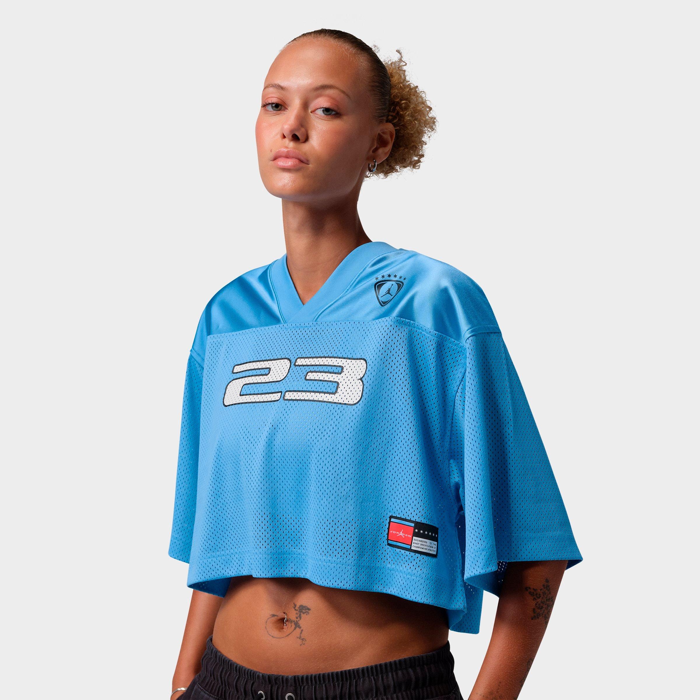 Jordan Women's Brooklyn Short-Sleeve Jersey Top in University Blue Size: Small