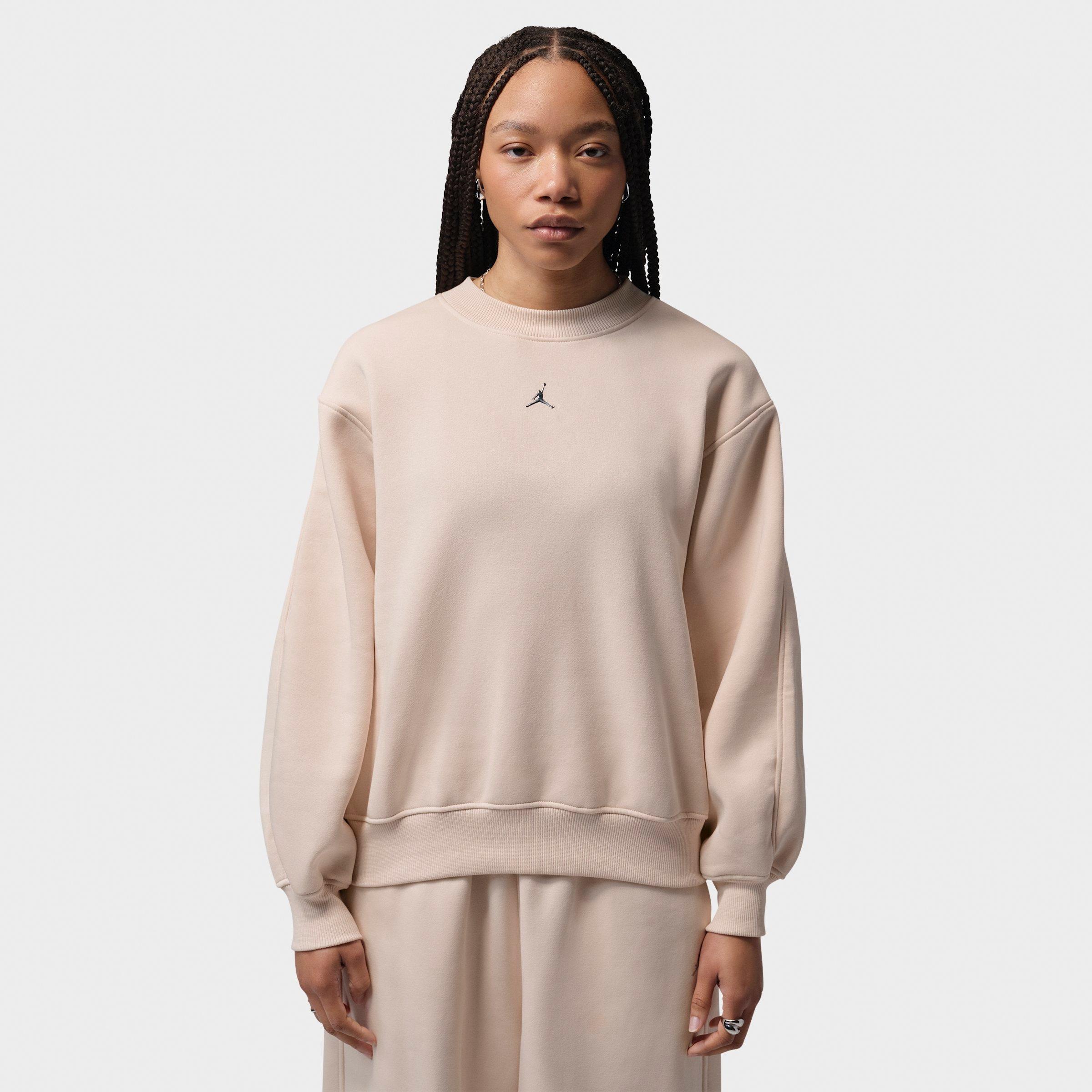 Jordan Women's Brooklyn Fleece Crewneck Sweatshirt in Pearl White Size: Medium