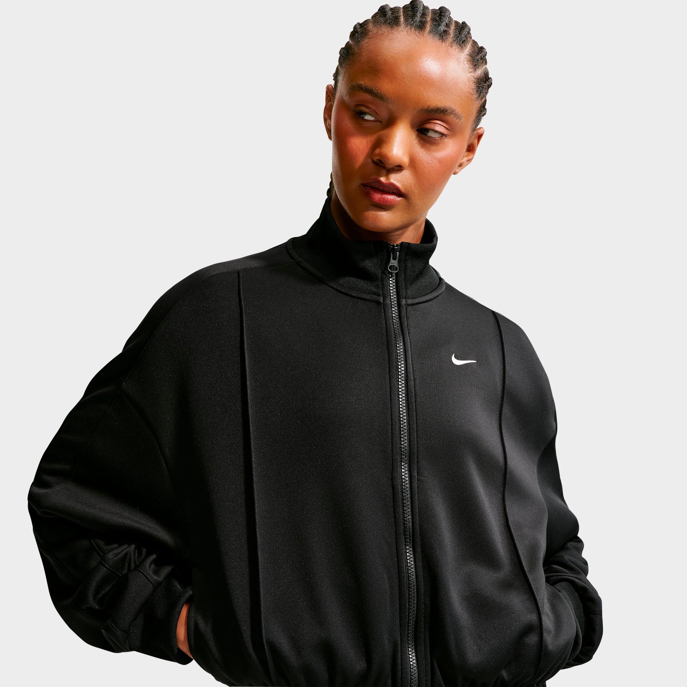 Nike Women's Sportswear Track Jacket in Black/Chalk Size: Large